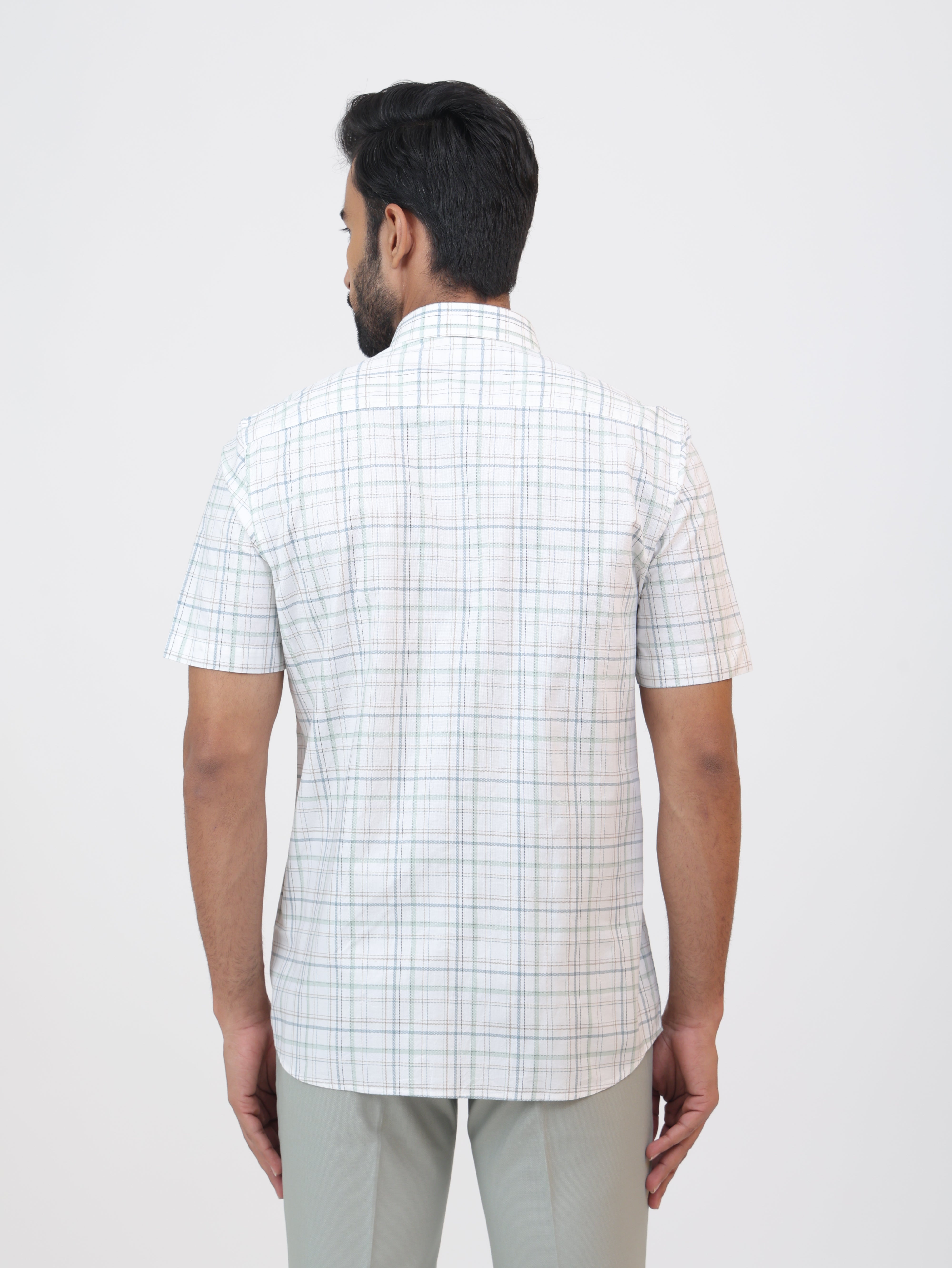 Chalk White Check Shirt