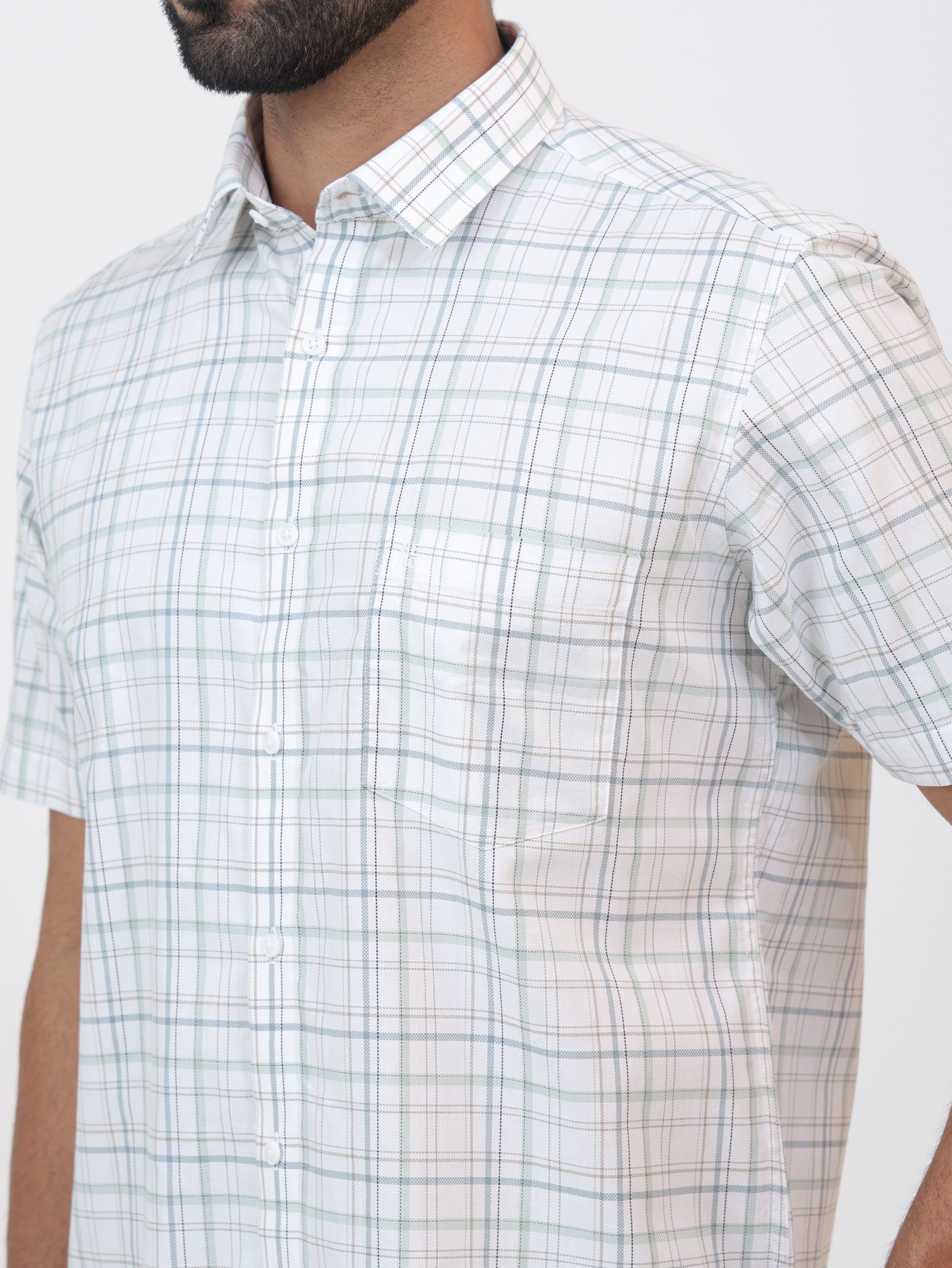 Chalk White Check Shirt