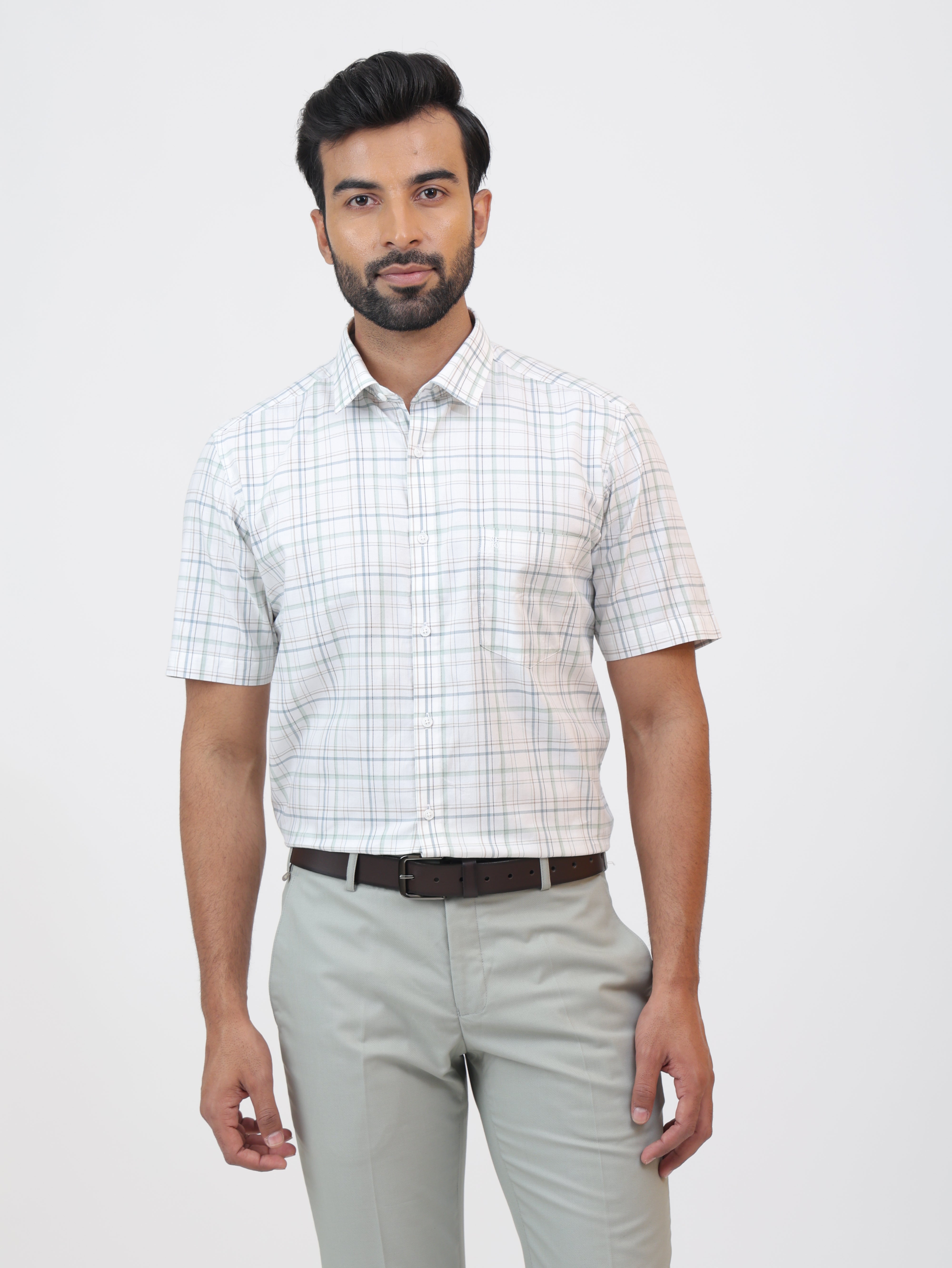 Chalk White Check Shirt