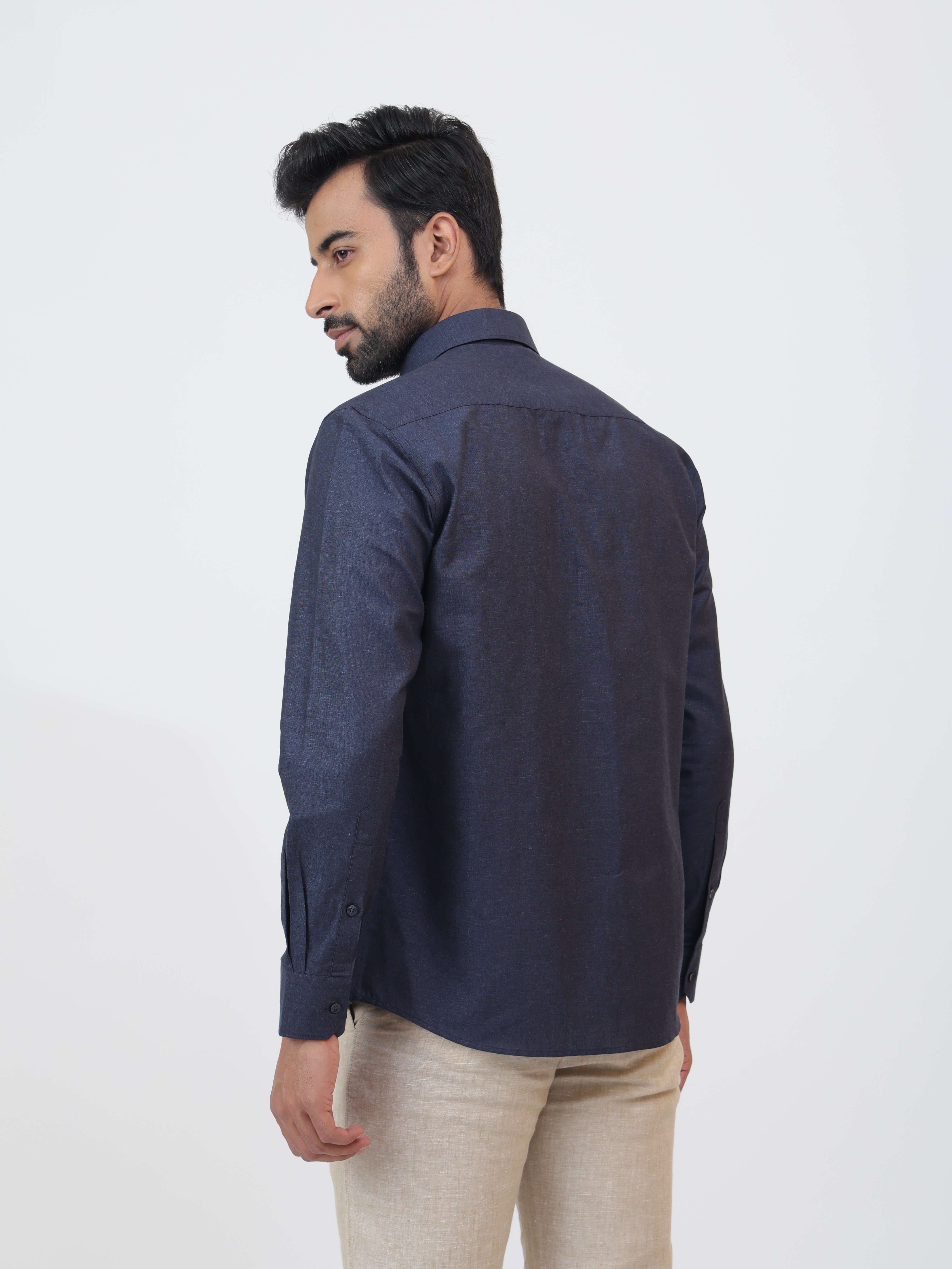 Midnight Cotton Linen Shirt