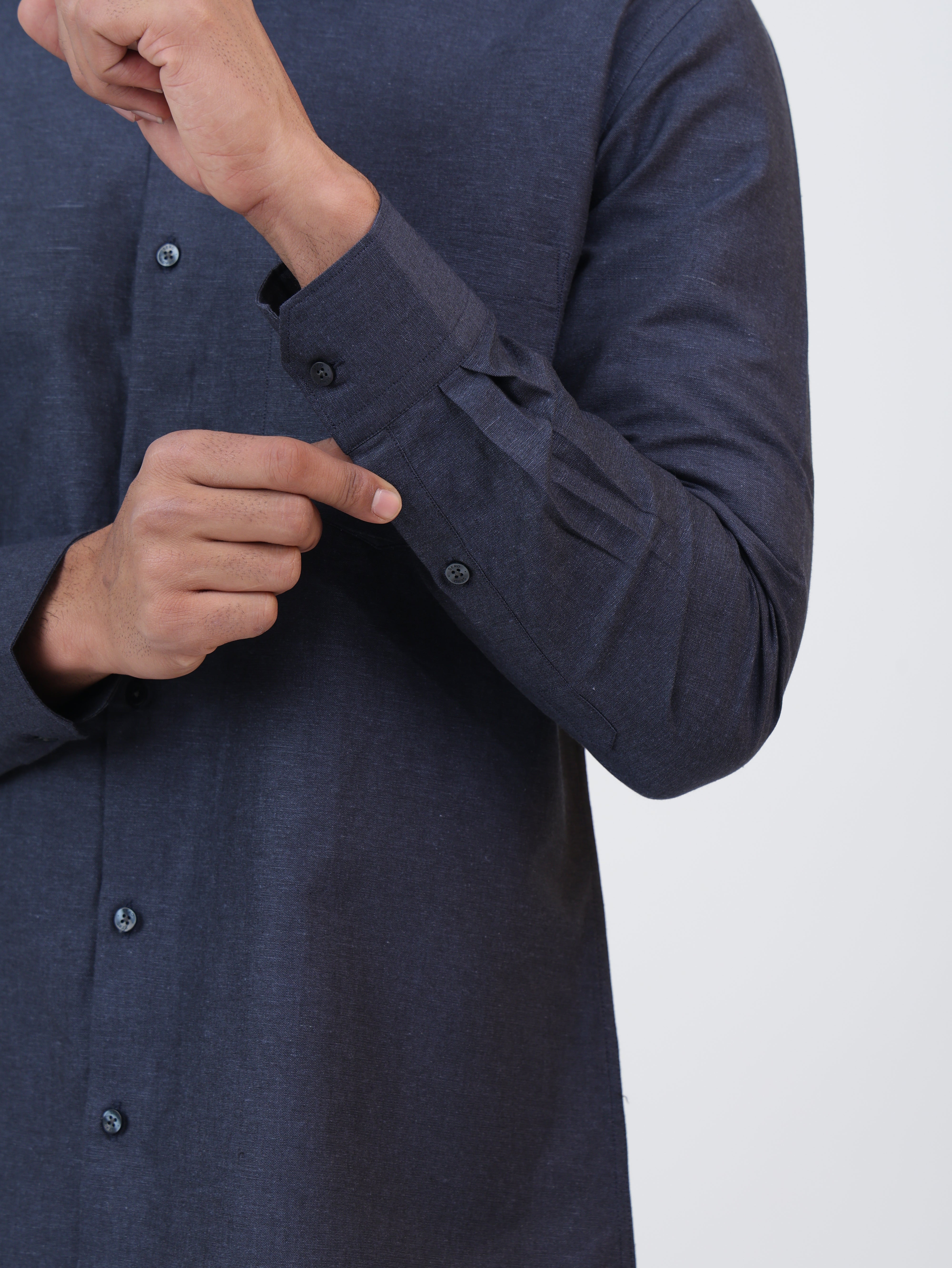 Midnight Cotton Linen Shirt