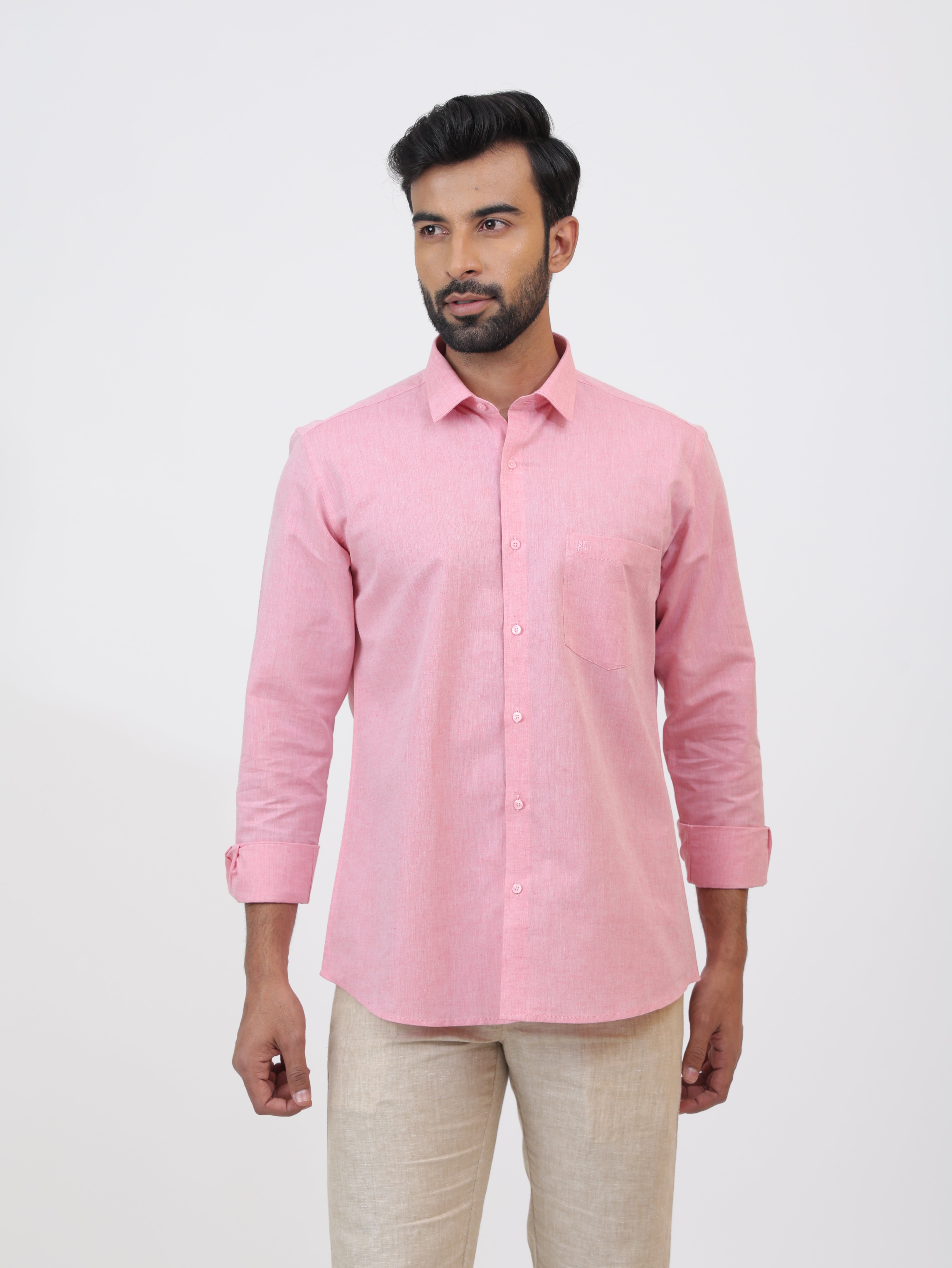 Rosé Cotton Linen Shirt