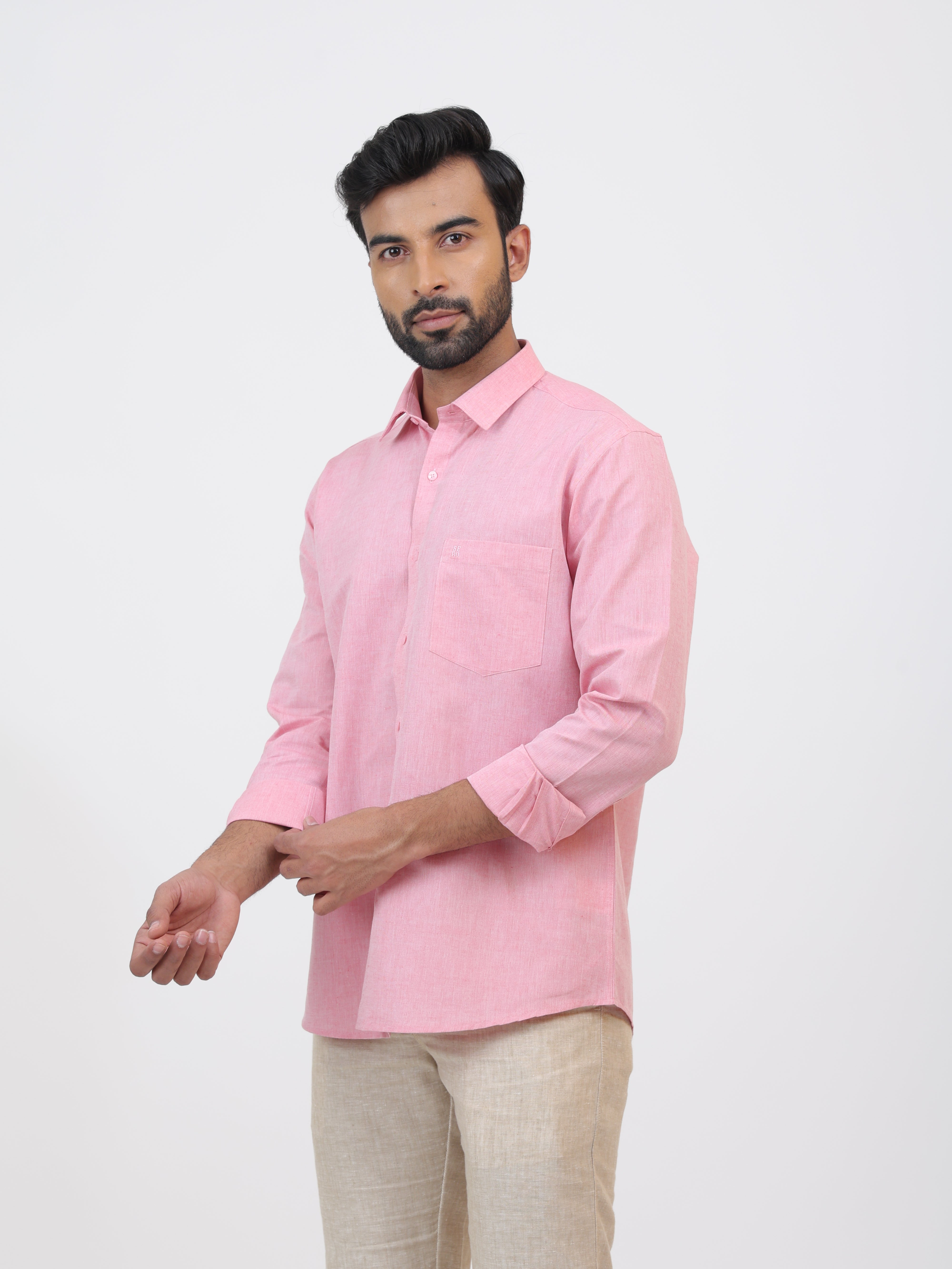 Rosé Cotton Linen Shirt