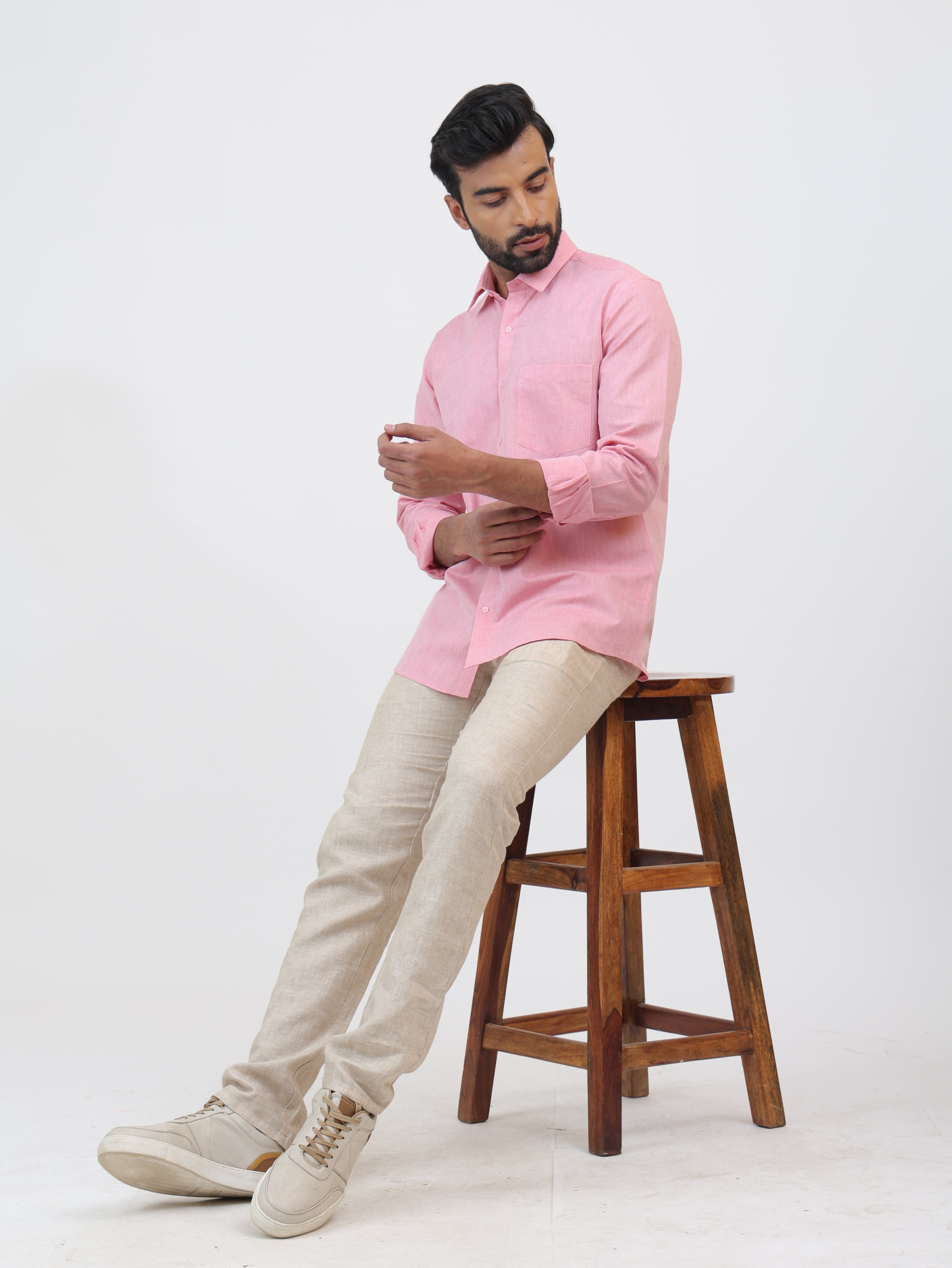 Rosé Cotton Linen Shirt