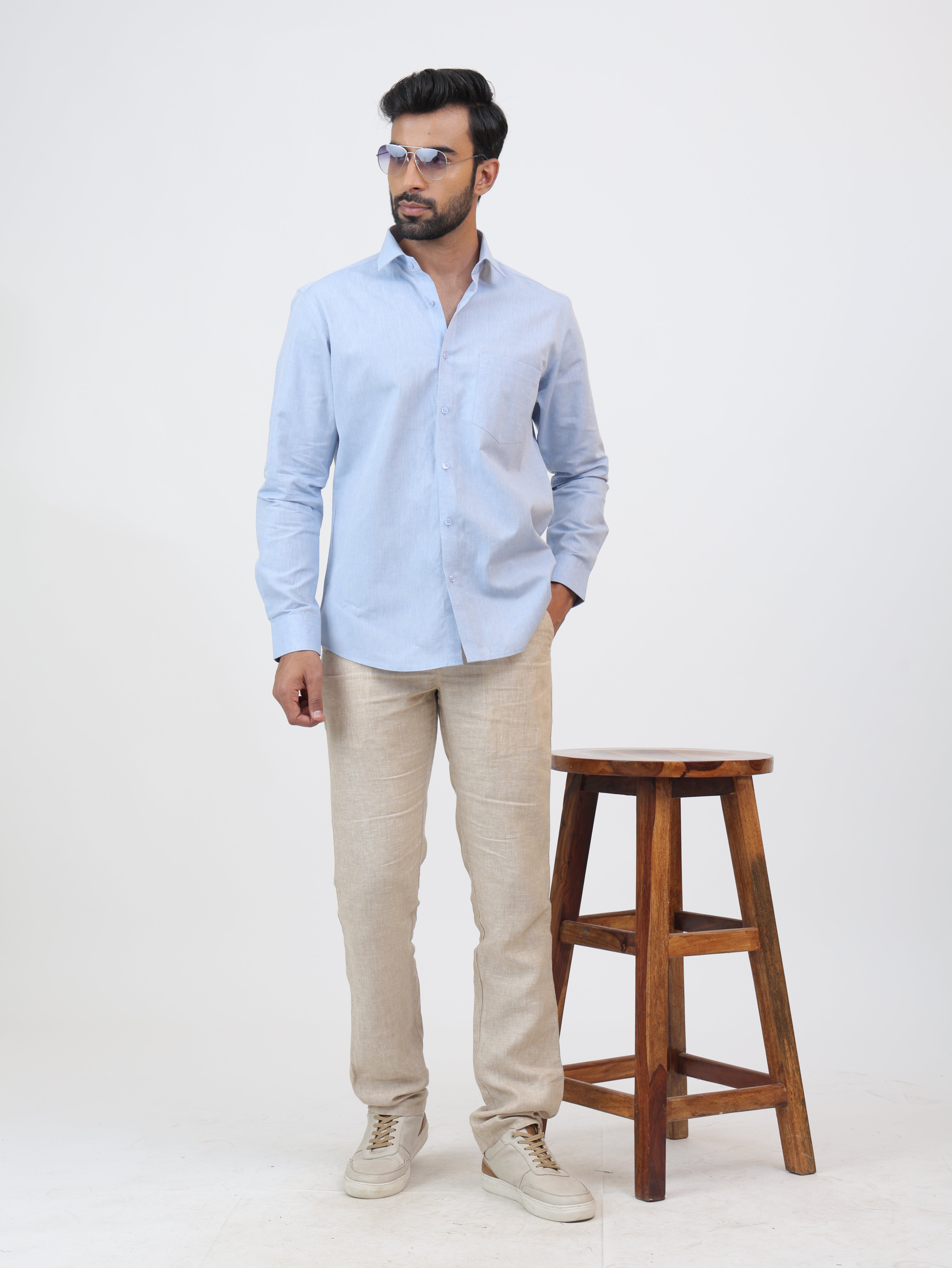 Sky Cotton Linen Shirt