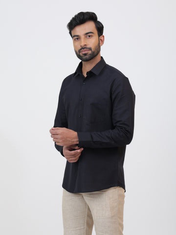 Noir Cotton Linen Shirt