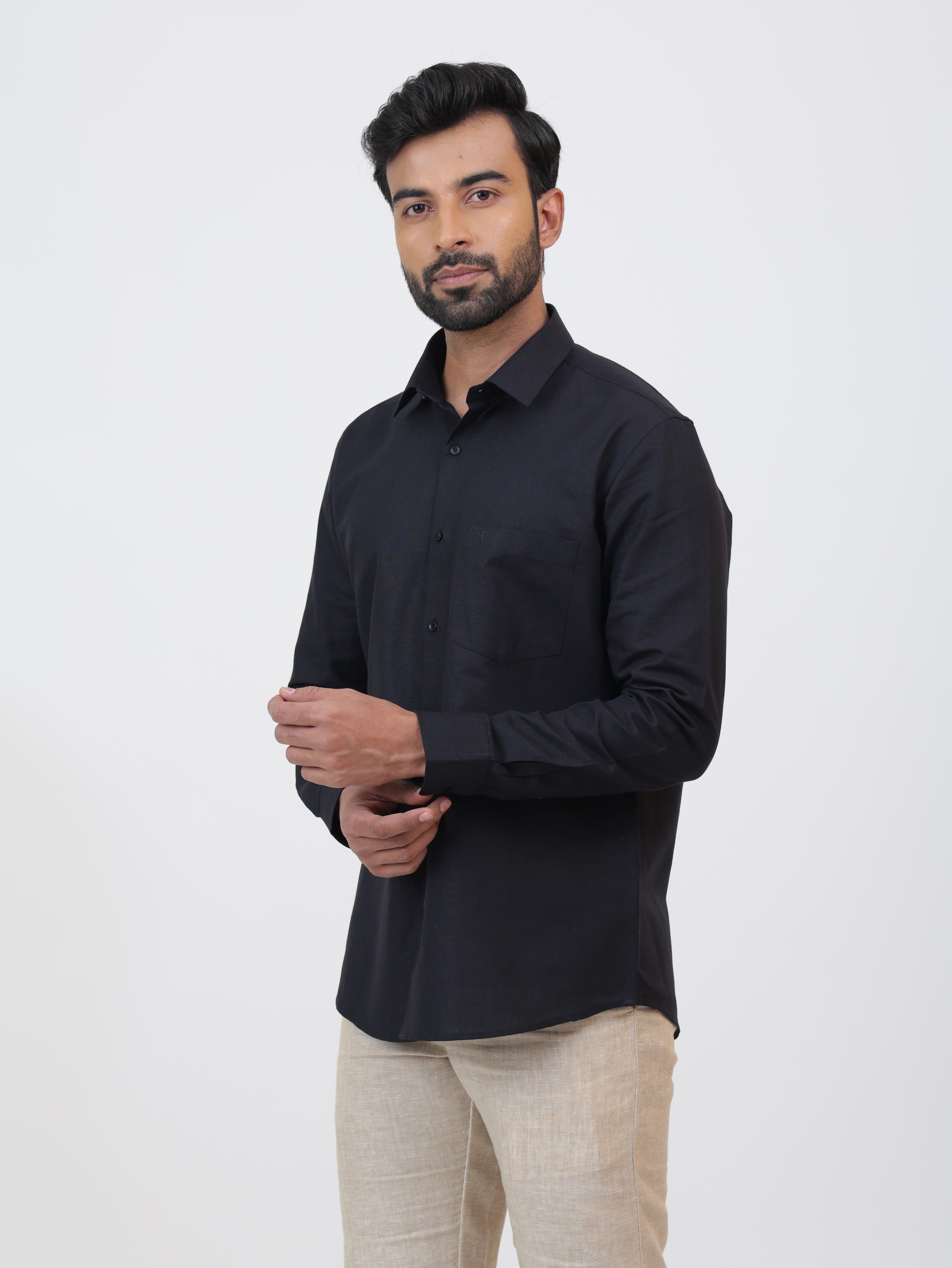 Noir Cotton Linen Shirt