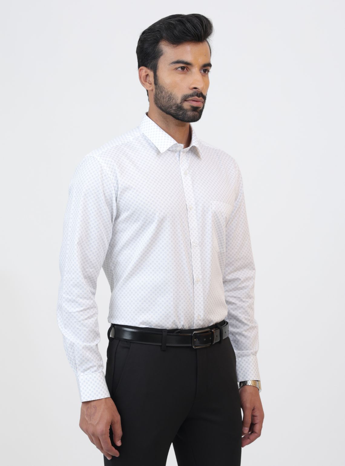 Best white dobby printed shirt