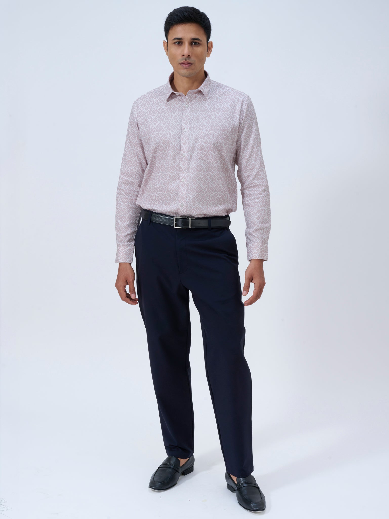 Pink Beige Maze Print Shirt