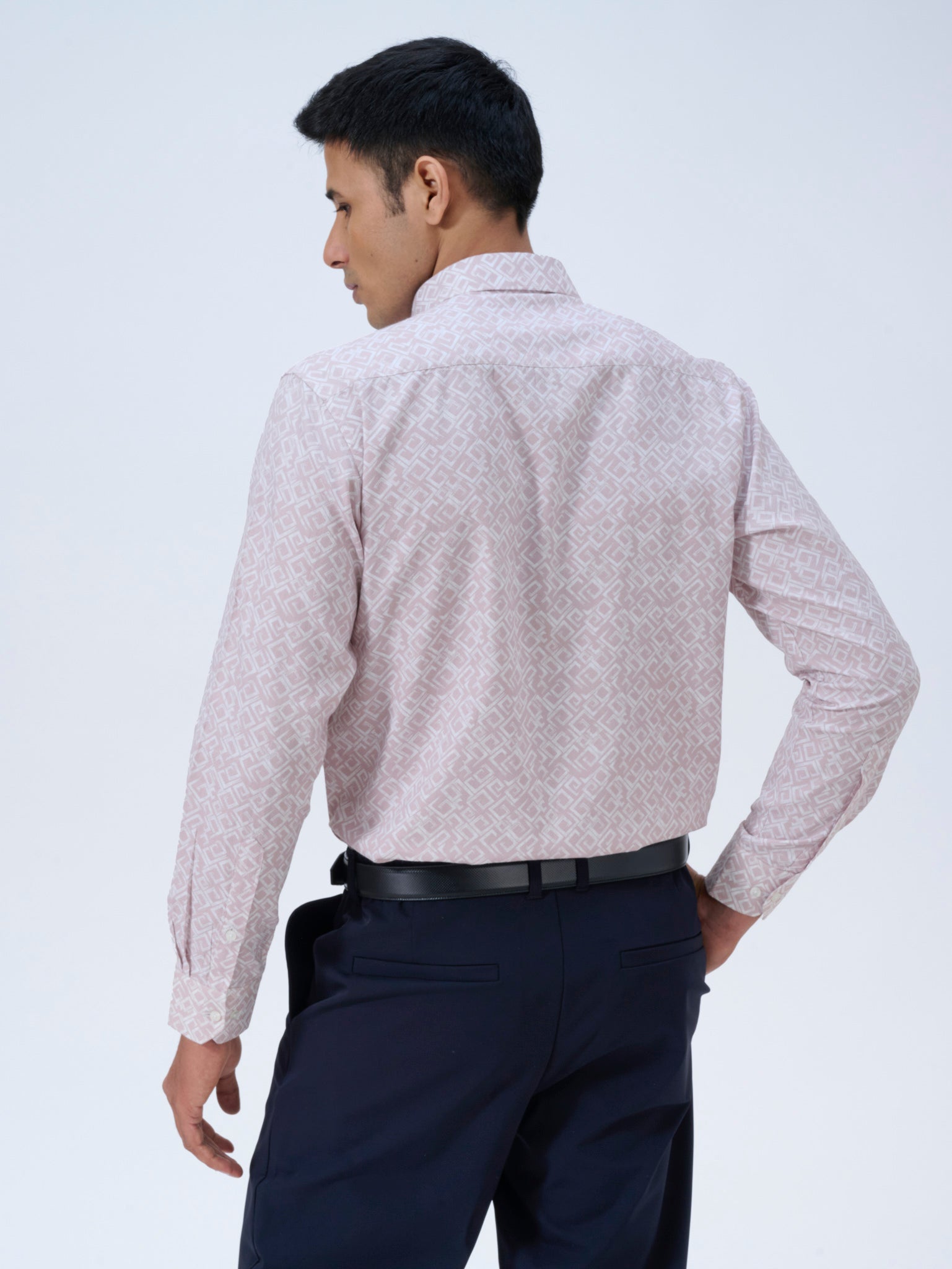 Pink Beige Maze Print Shirt
