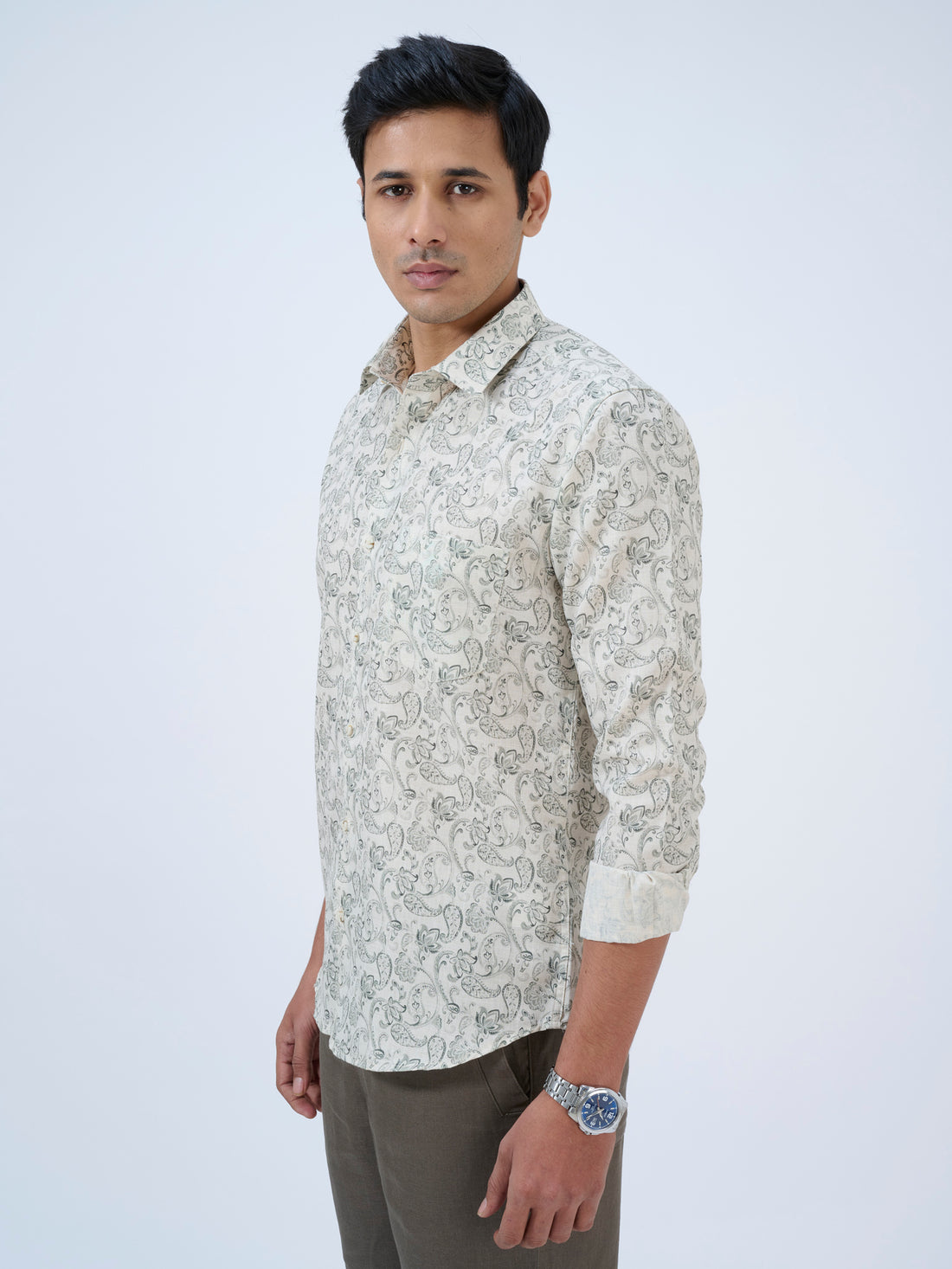 Natural Beige Paisley Shirt