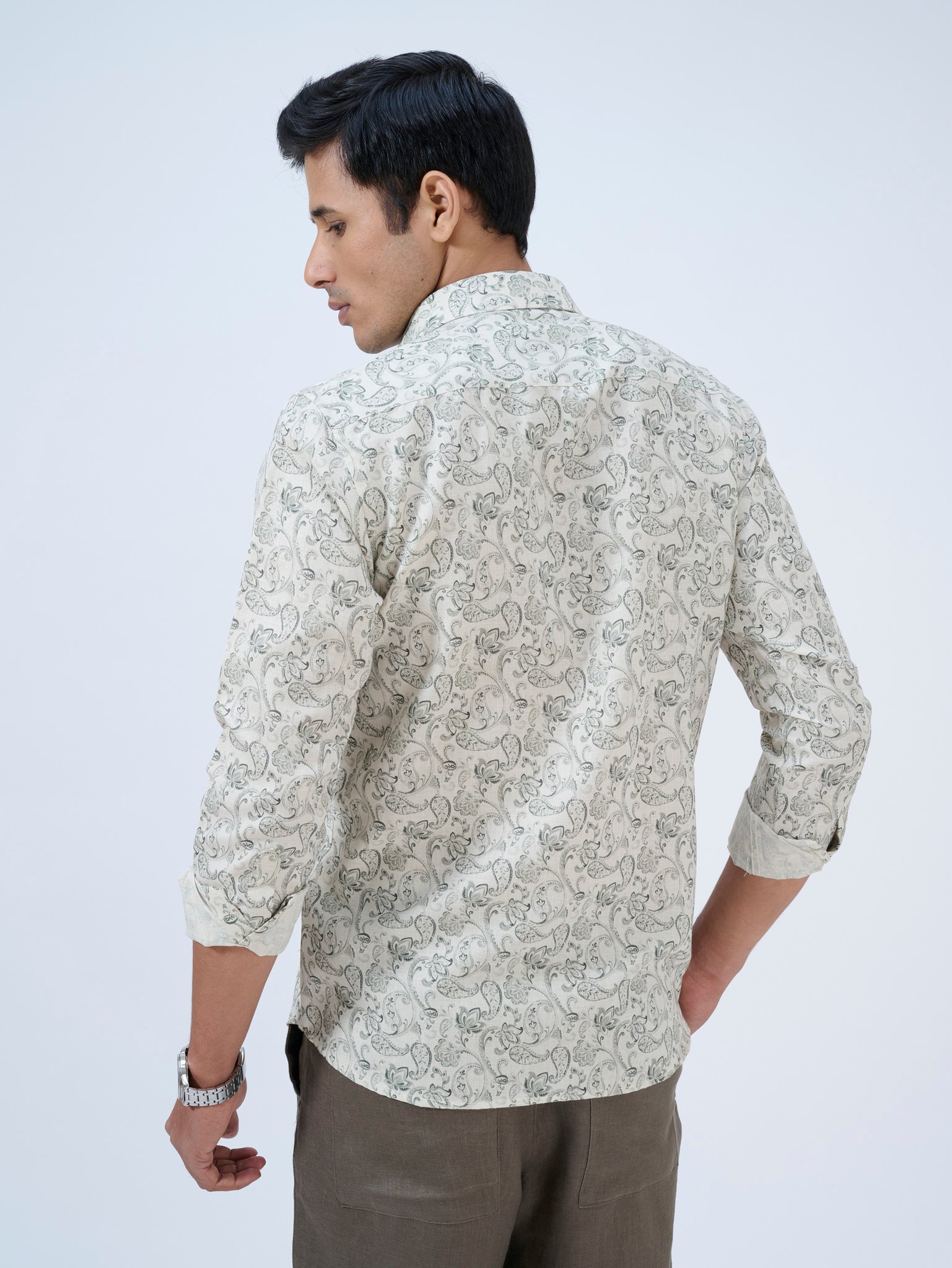 Natural Beige Paisley Shirt