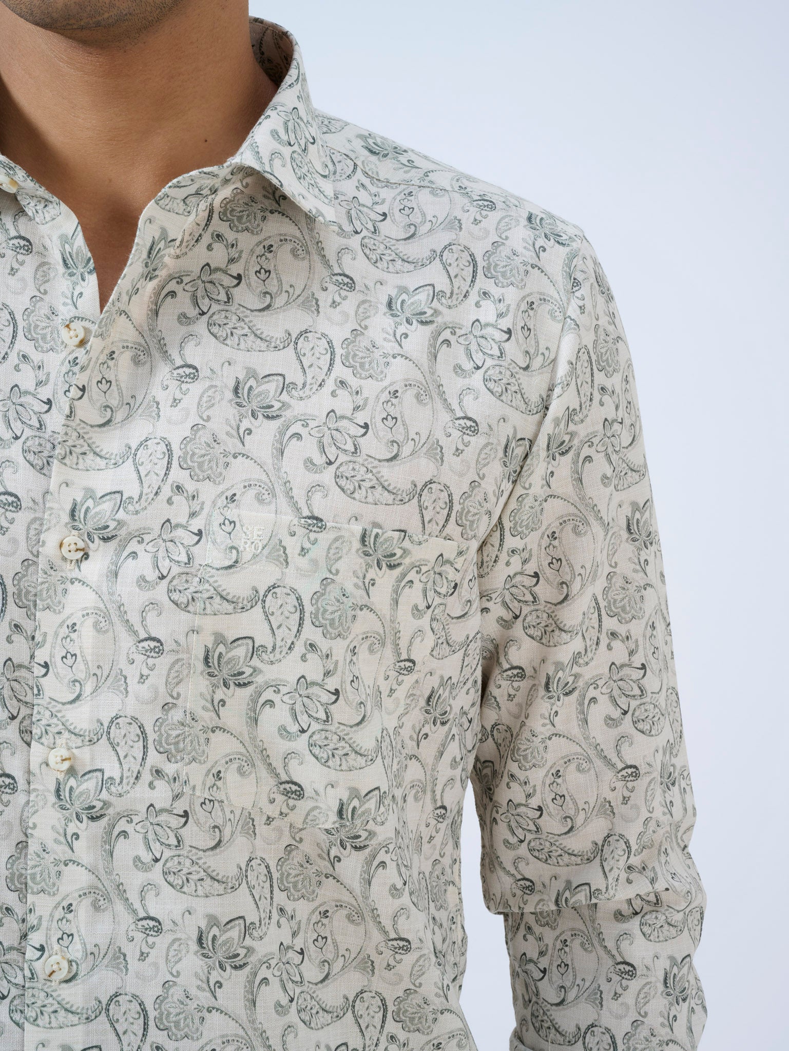 Natural Beige Paisley Shirt