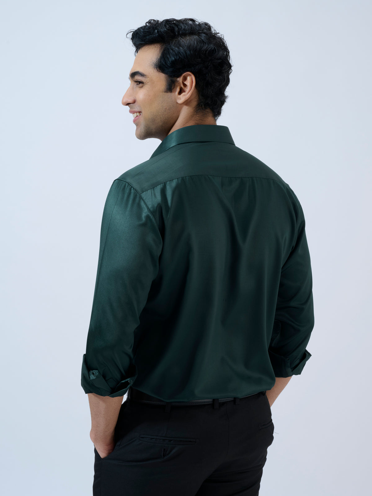 Midnight Pine Satin Shirt