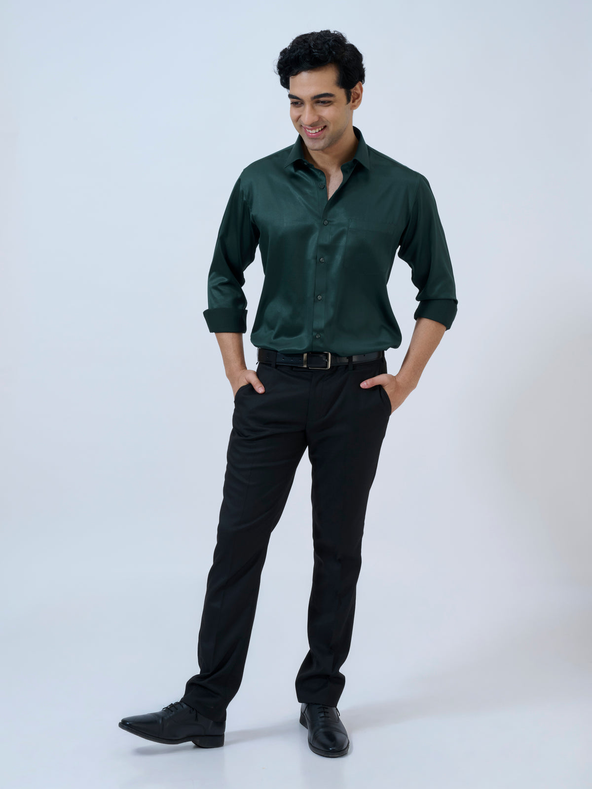 Midnight Pine Satin Shirt