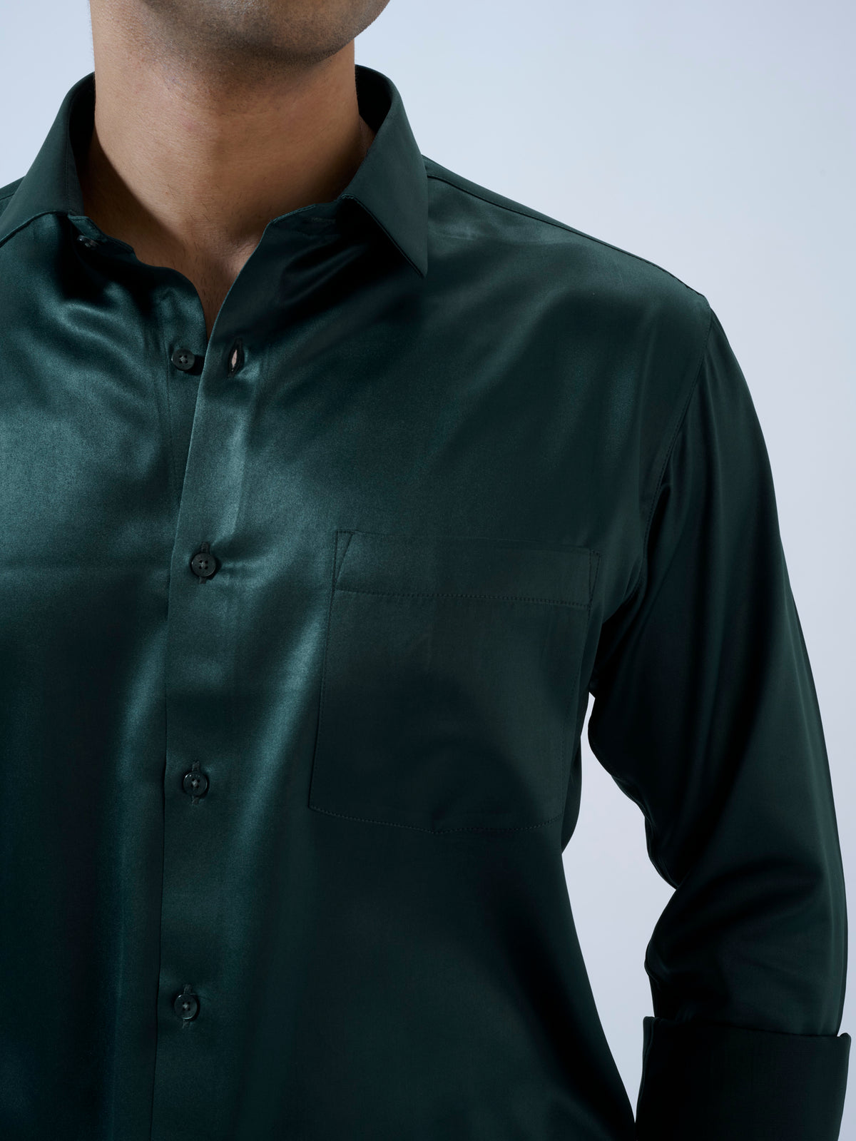 Midnight Pine Satin Shirt