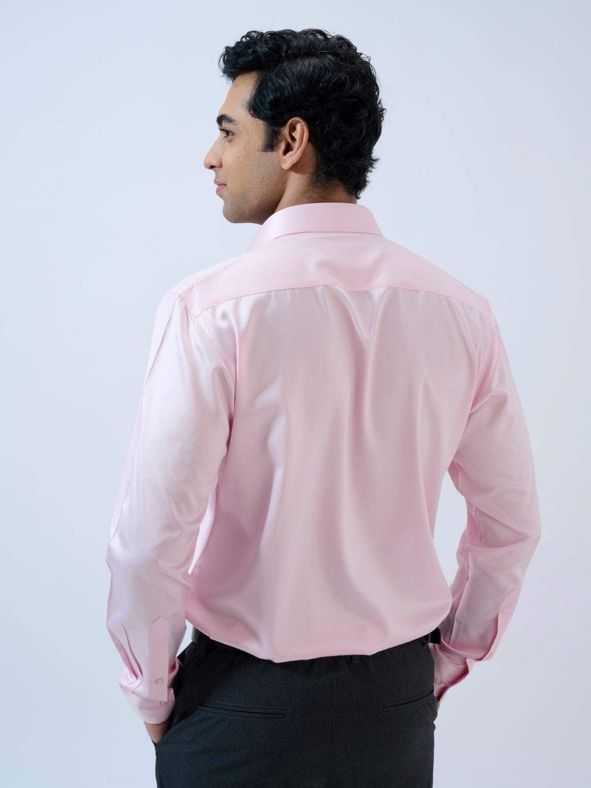 Candy Pink Satin Shirt