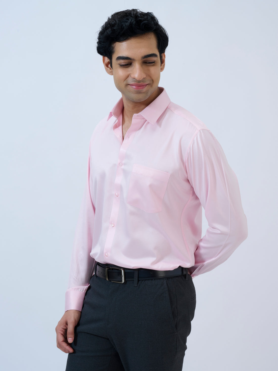 Candy Pink Satin Shirt