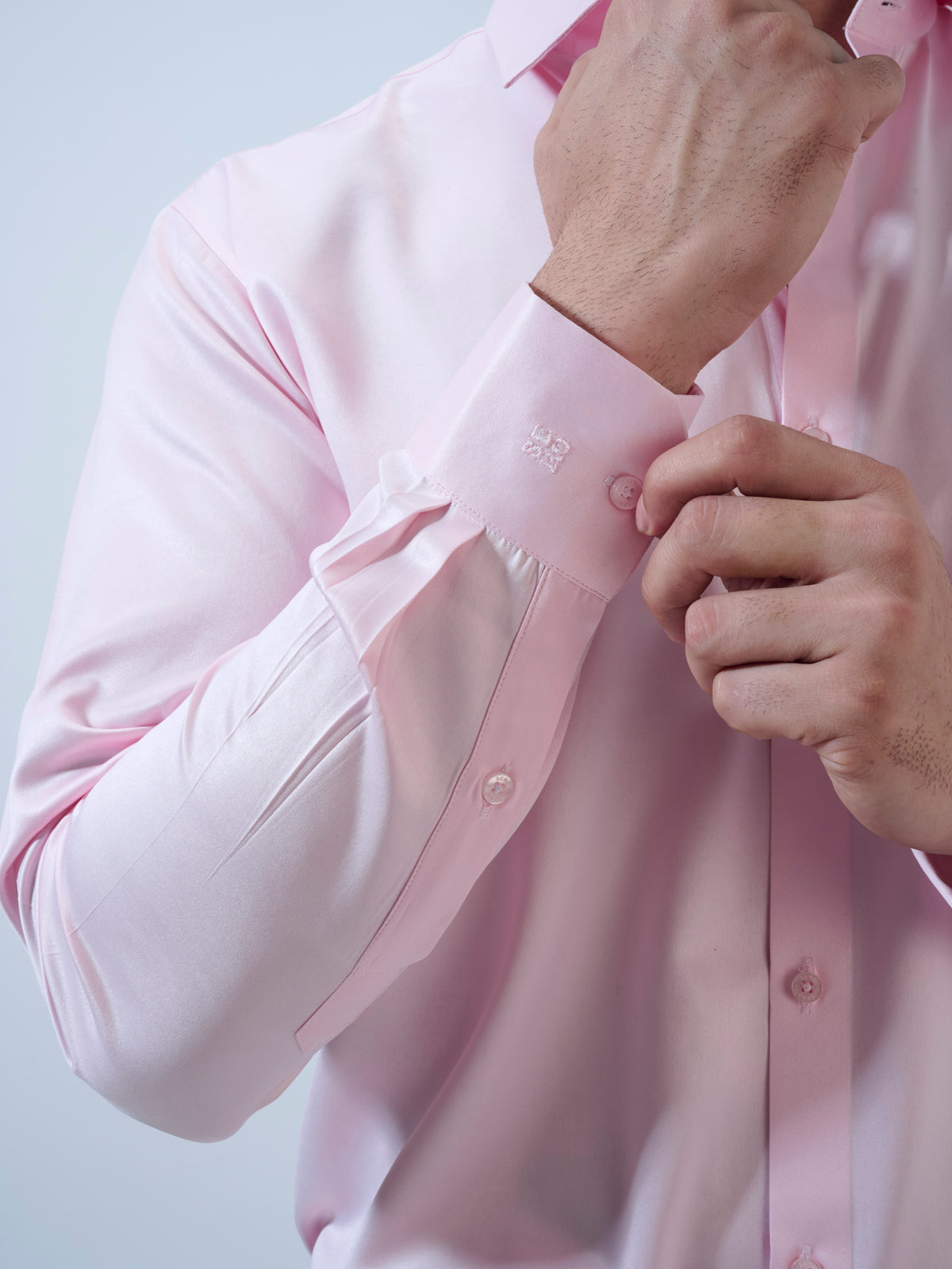 Candy Pink Satin Shirt