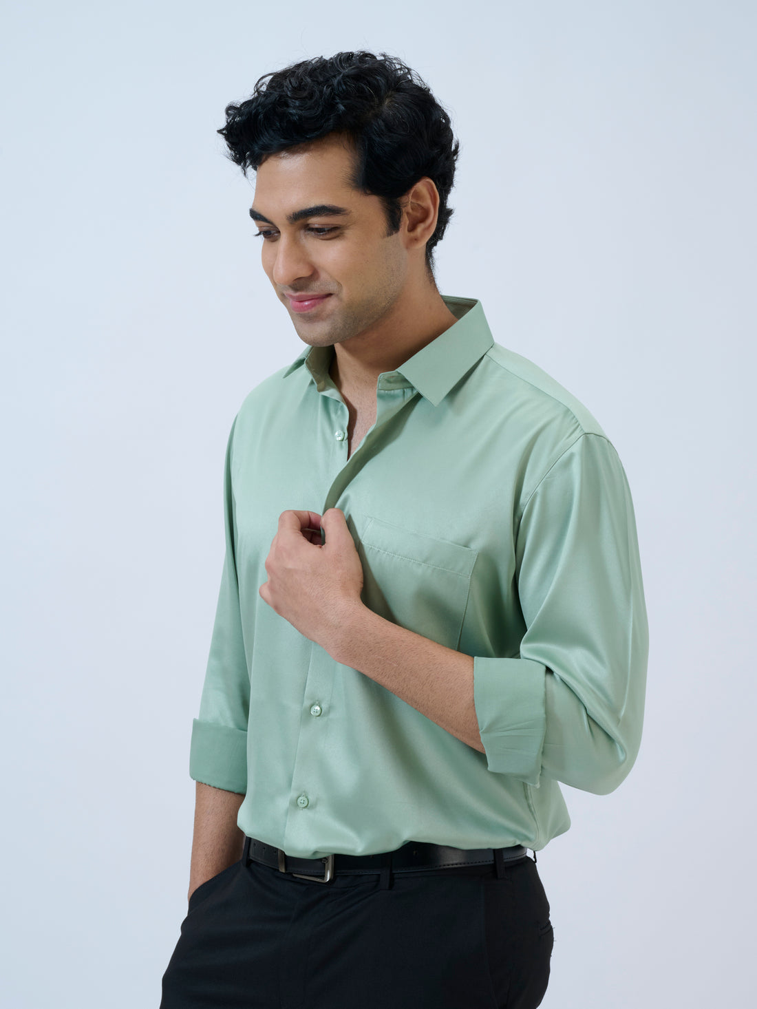 Matcha Satin Shirt