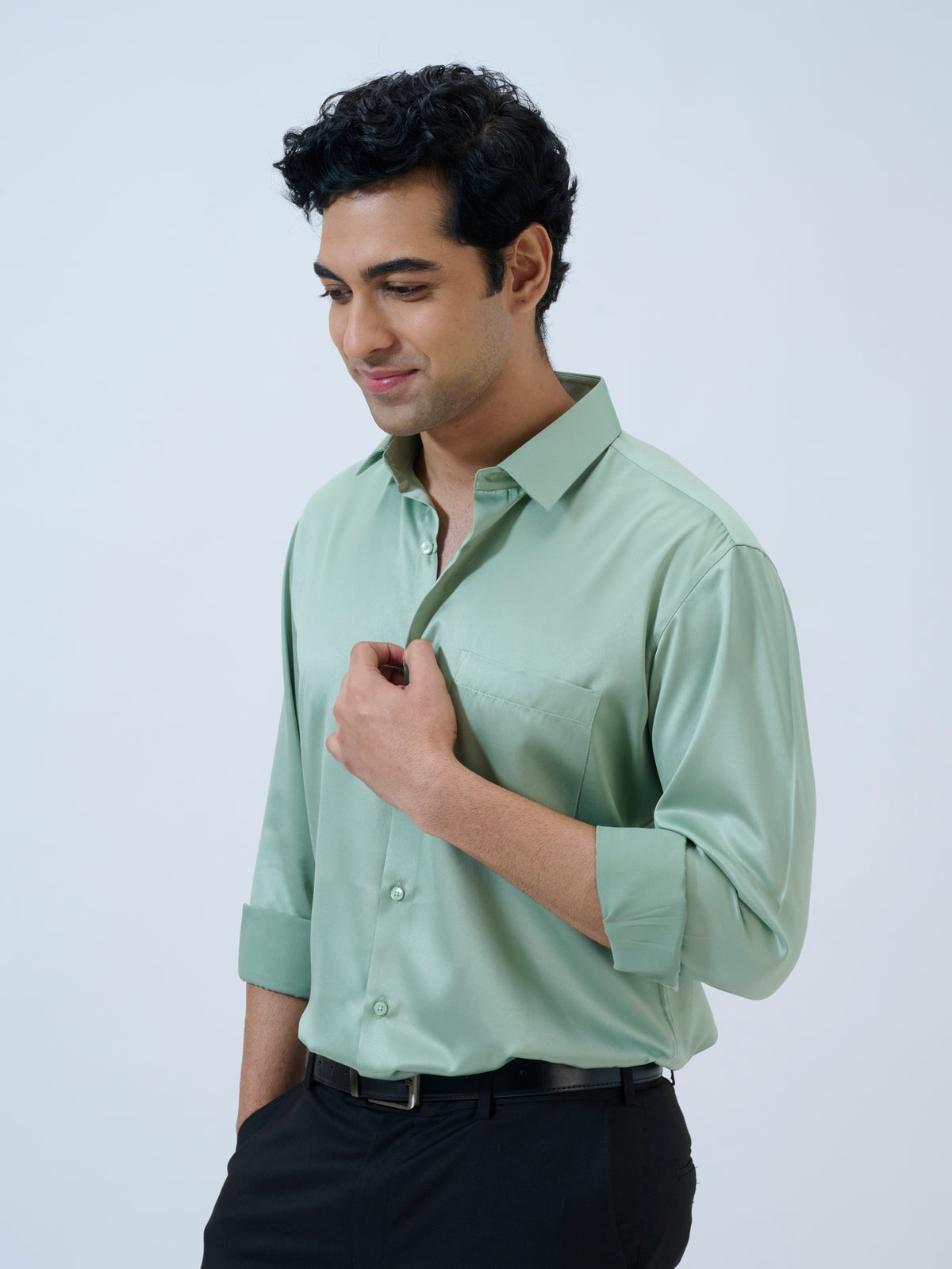 Matcha Satin Shirt
