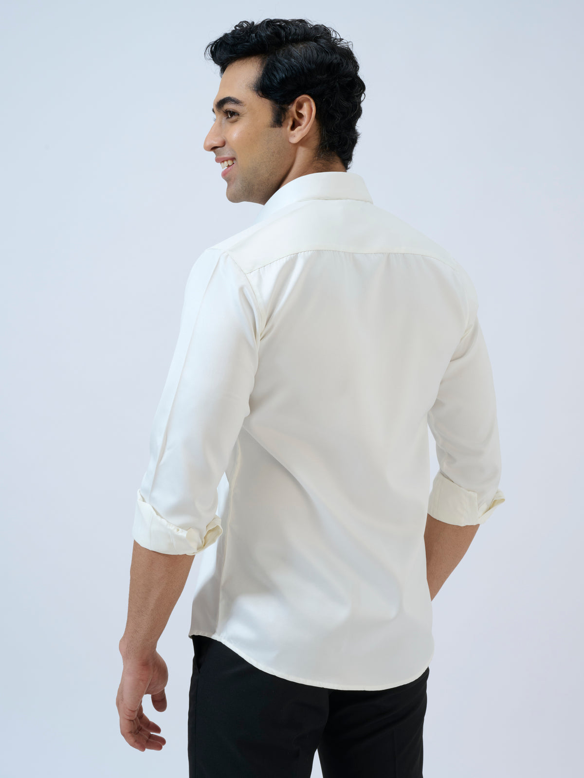 Eggshell Satin Shirt