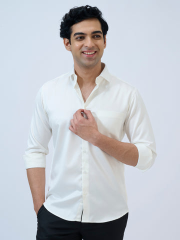 Eggshell Satin Shirt