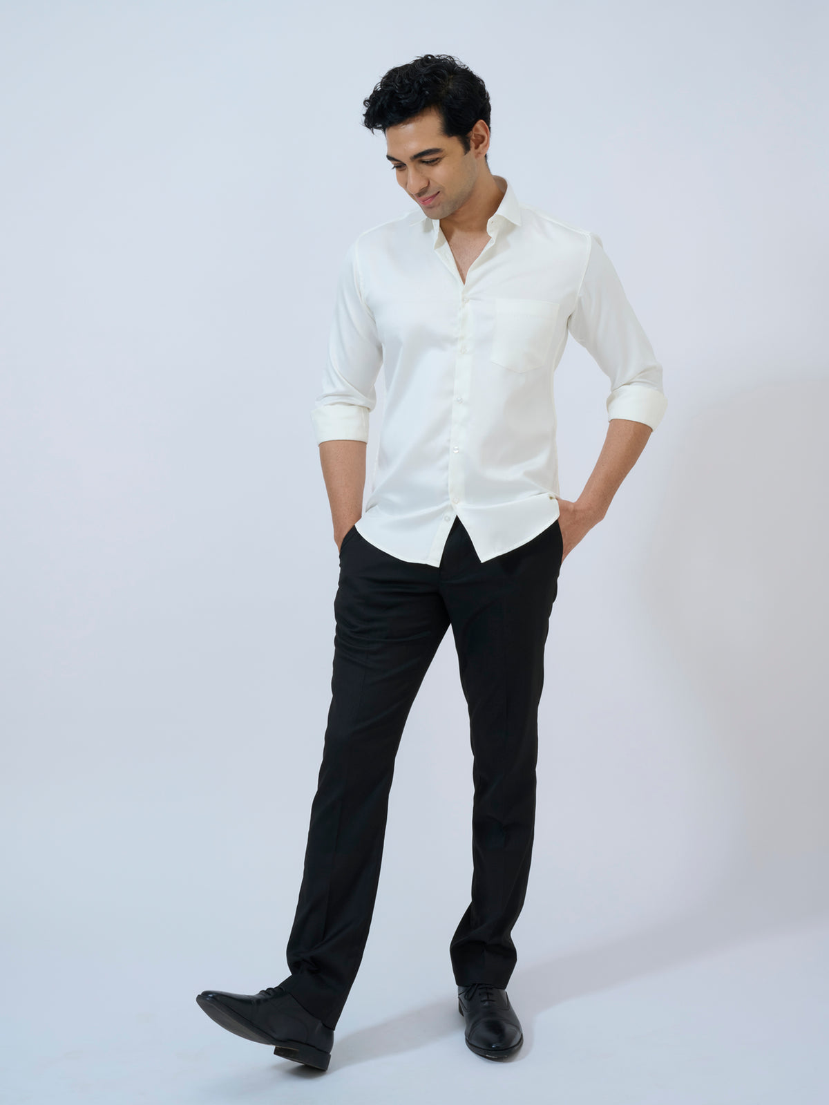 Eggshell Satin Shirt
