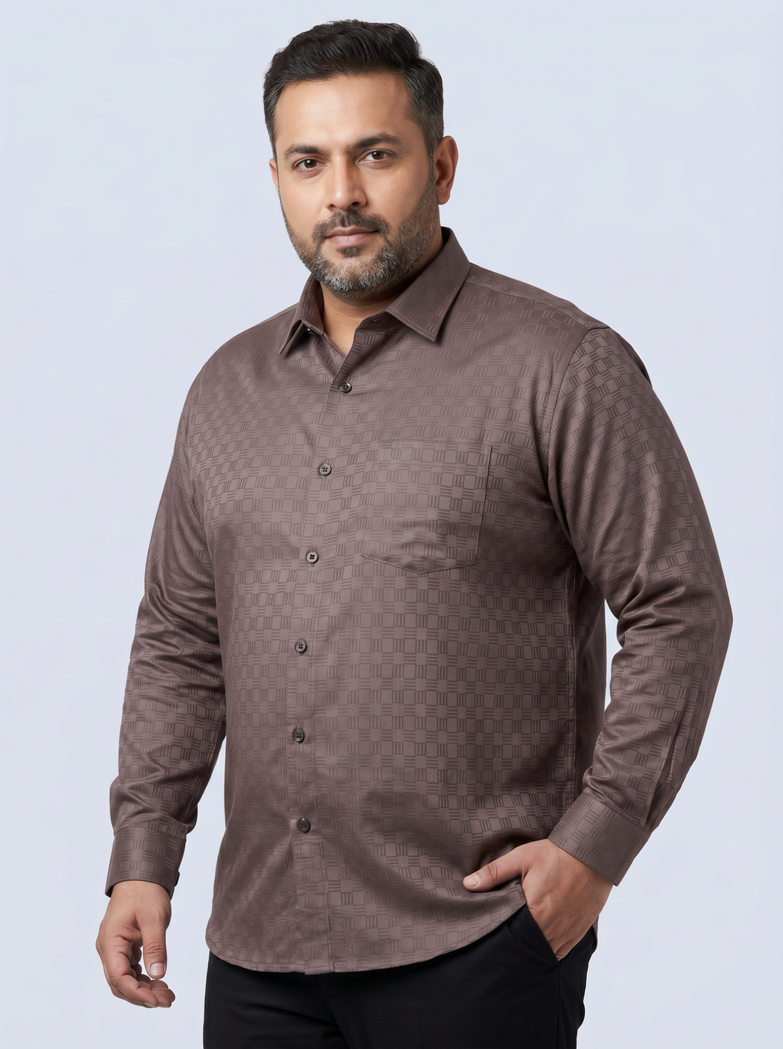 Walnut Brown Checks Shirt