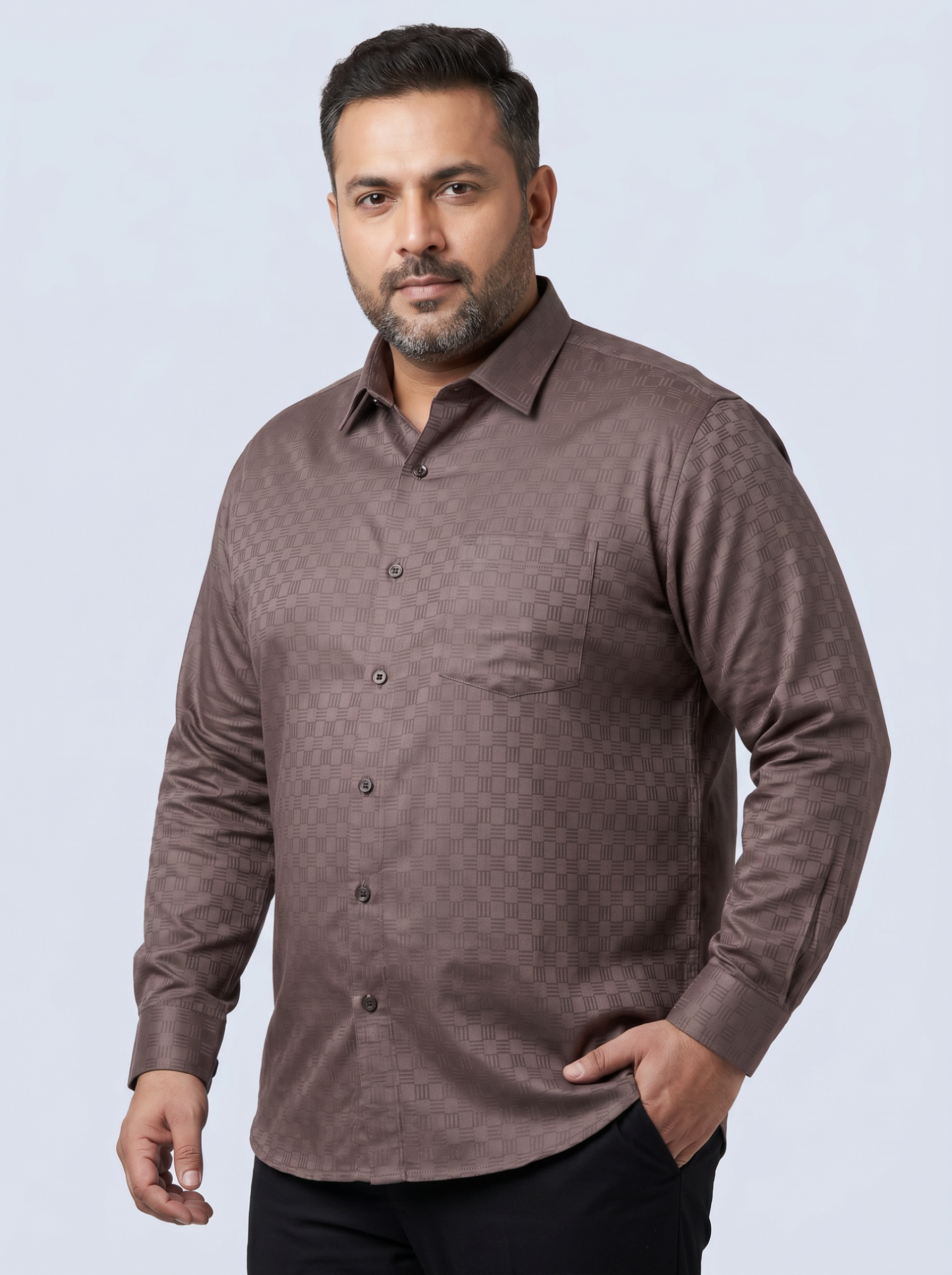 Walnut Brown Checks Shirt