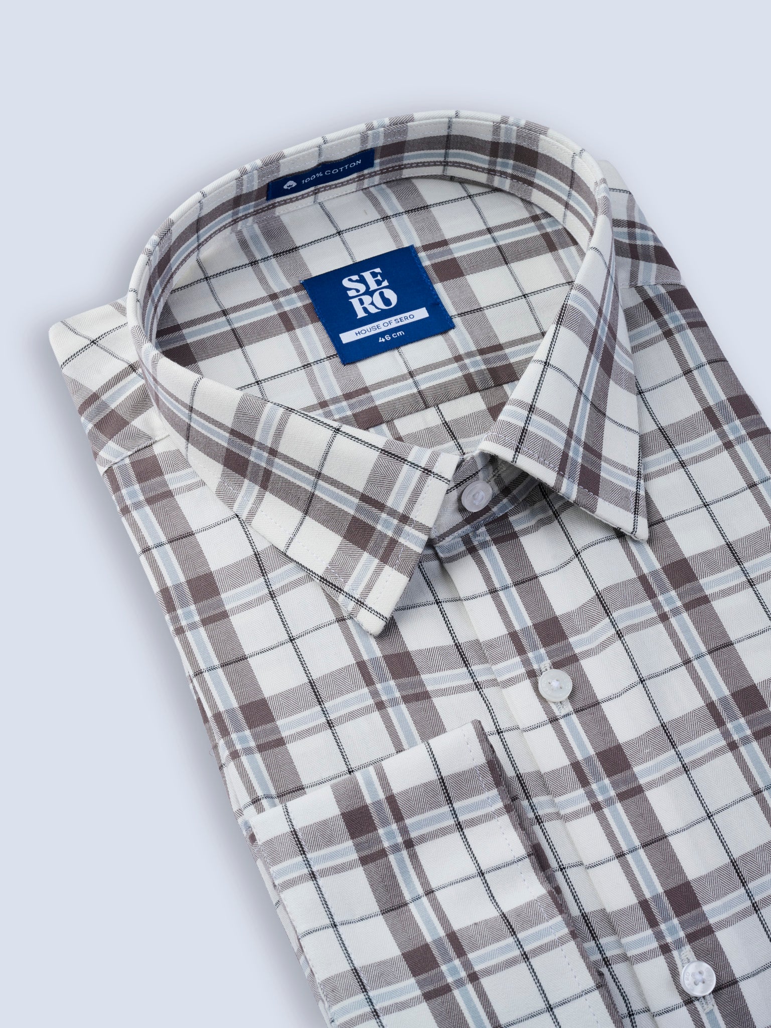 Cream Multi-Check Shirt