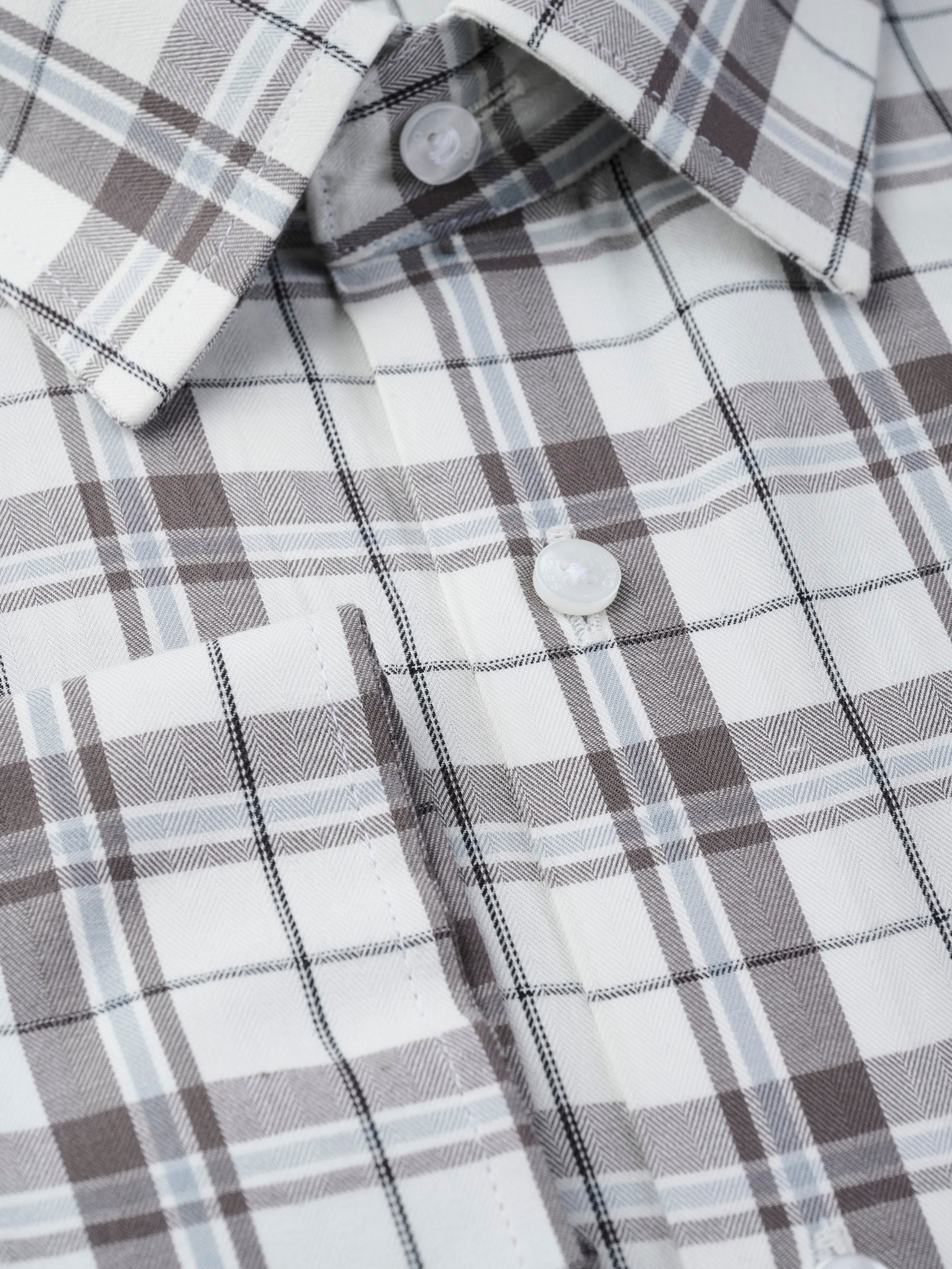 Cream Multi-Check Shirt