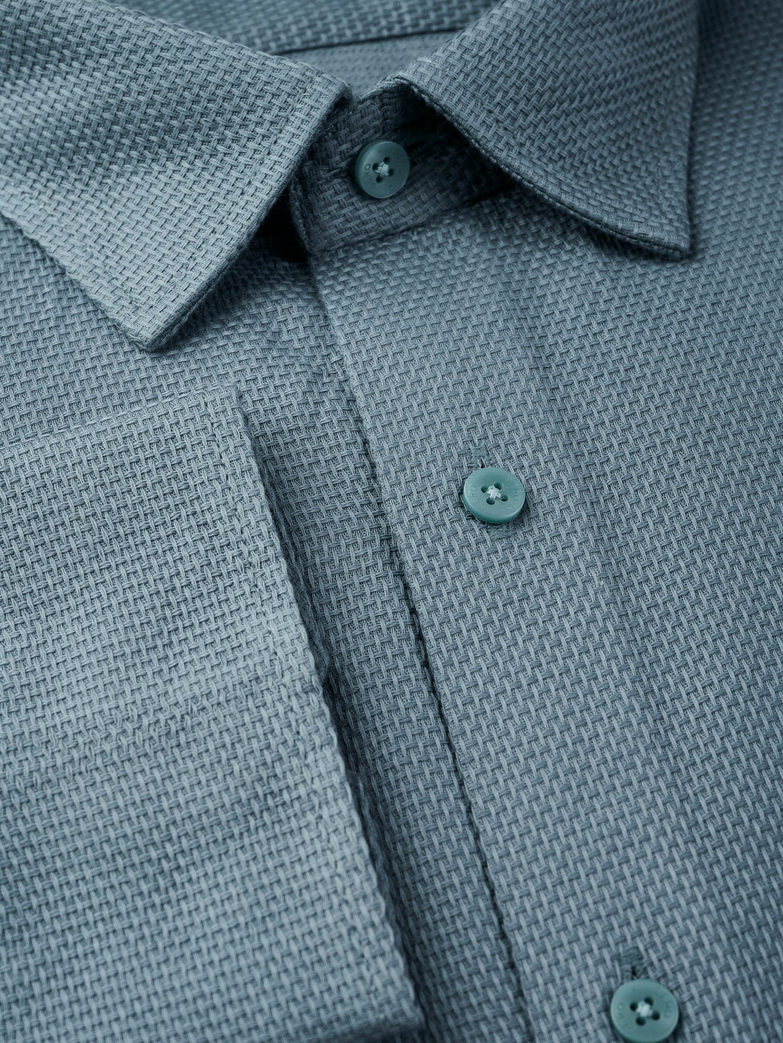 Dusty Turquoise Dobby Shirt