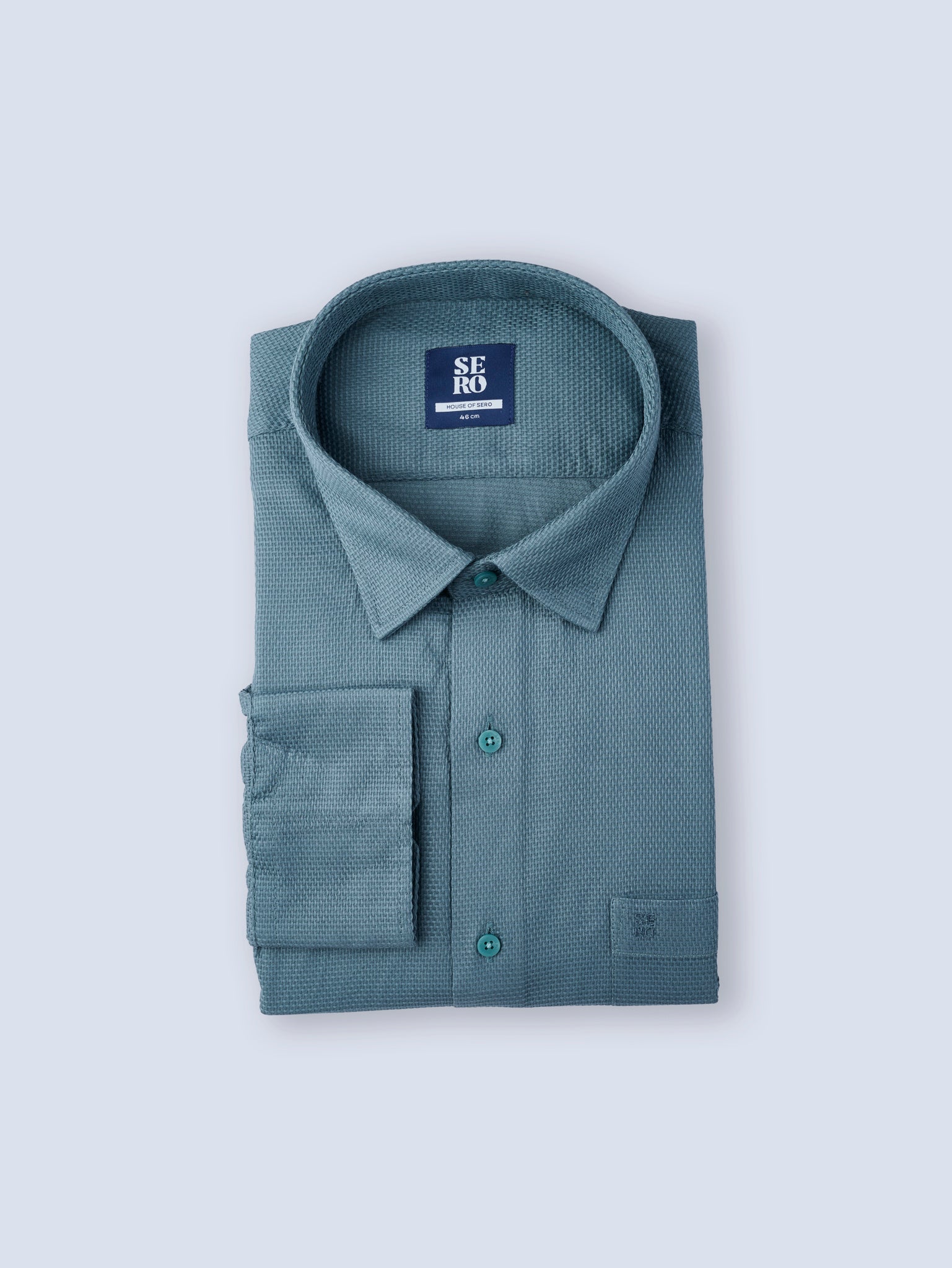 Dusty Turquoise Dobby Shirt