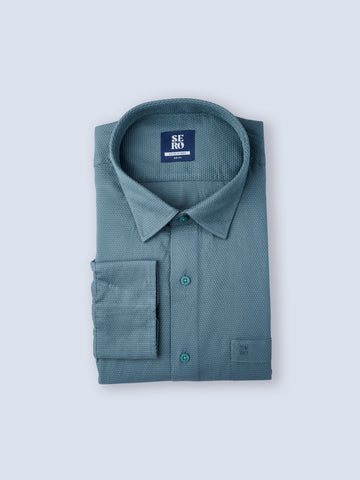 Dusty Turquoise Dobby Shirt