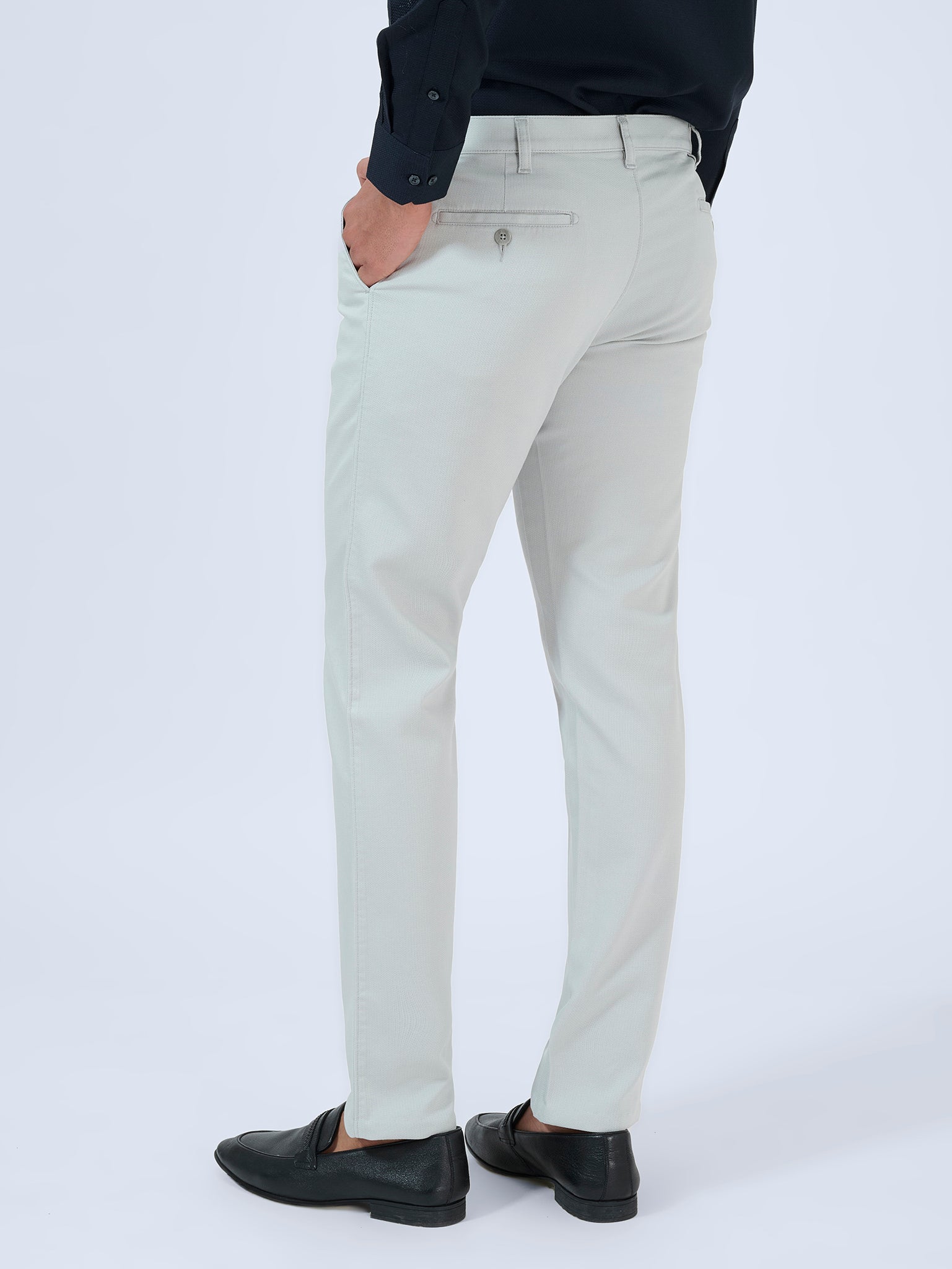 Vapour Grey Dobby Trousers