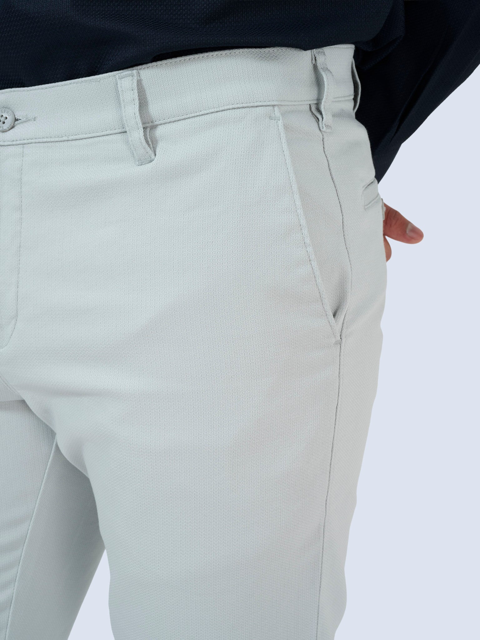 Vapour Grey Dobby Trousers