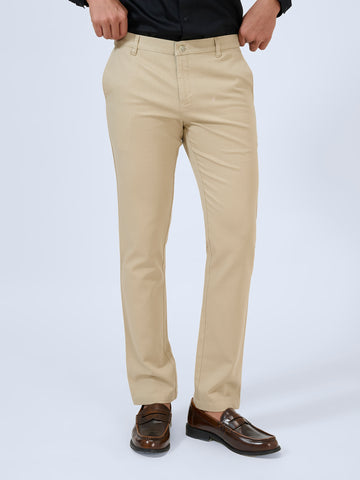 Warm Beige Dobby Trousers
