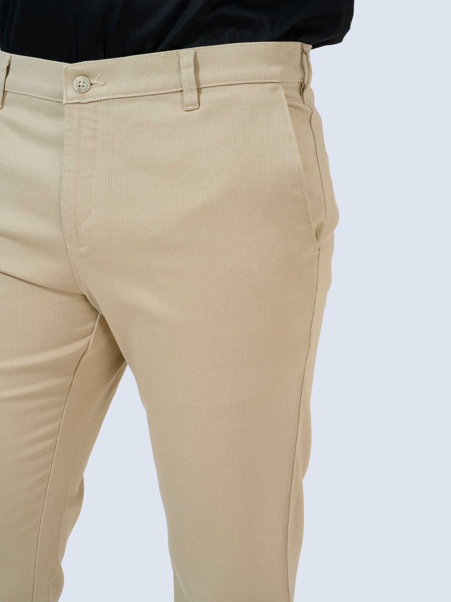 Warm Beige Dobby Trousers