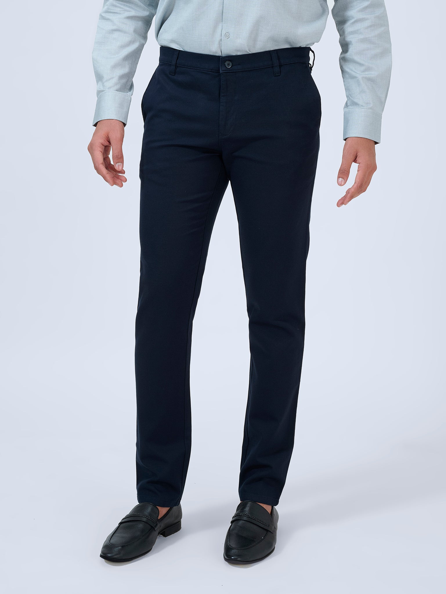Deep Navy Dobby Trousers