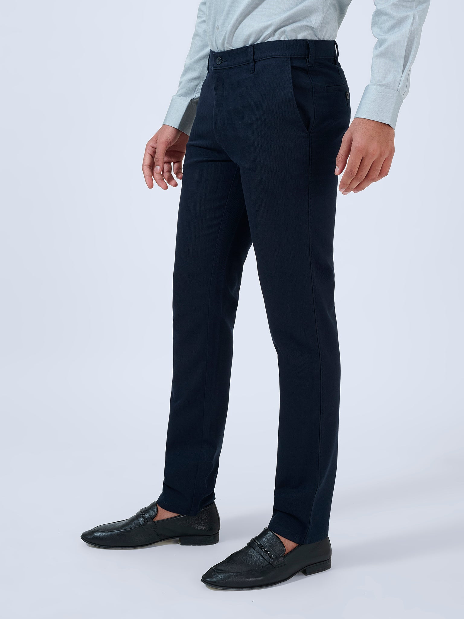 Deep Navy Dobby Trousers