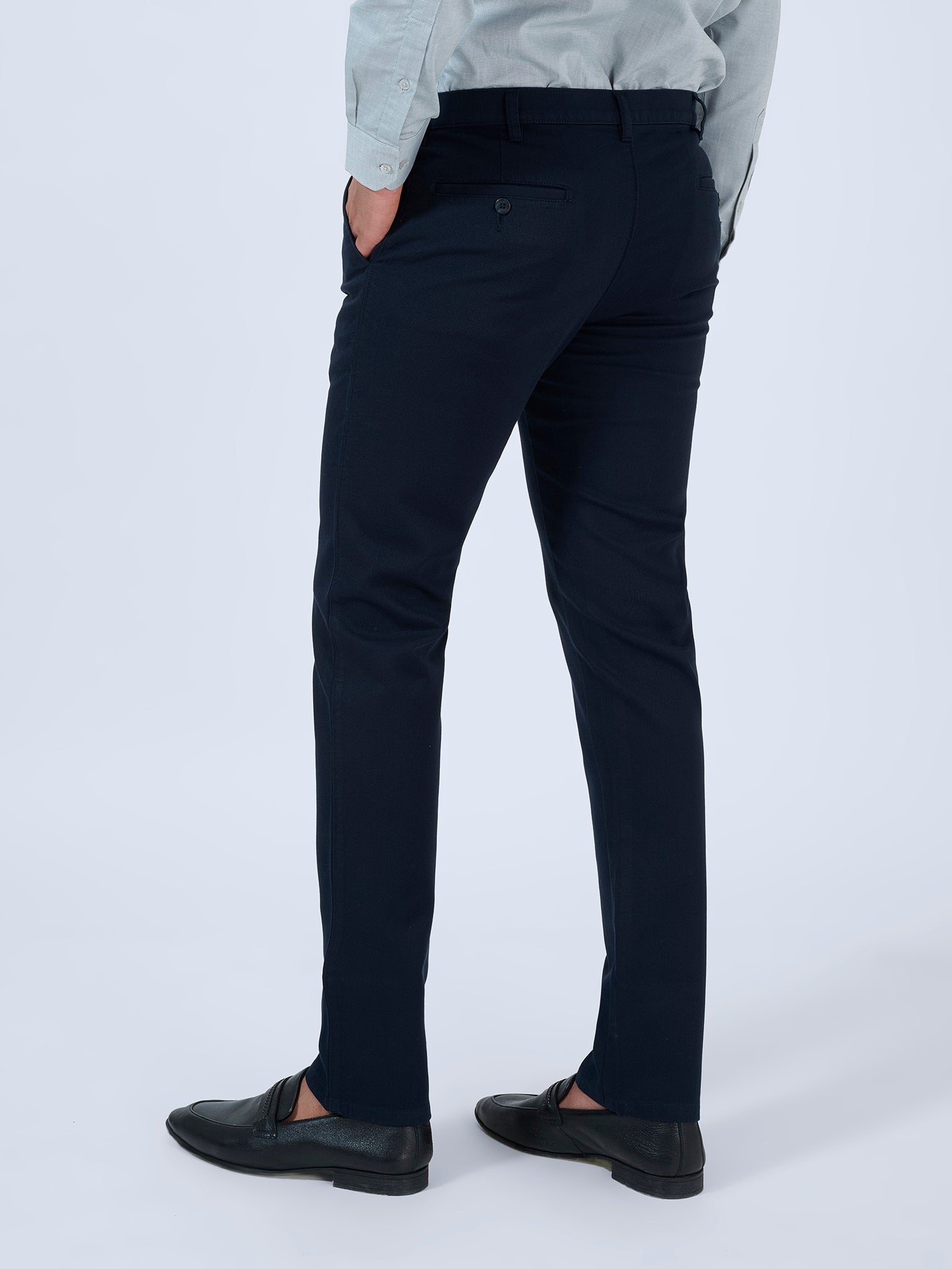 Deep Navy Dobby Trousers