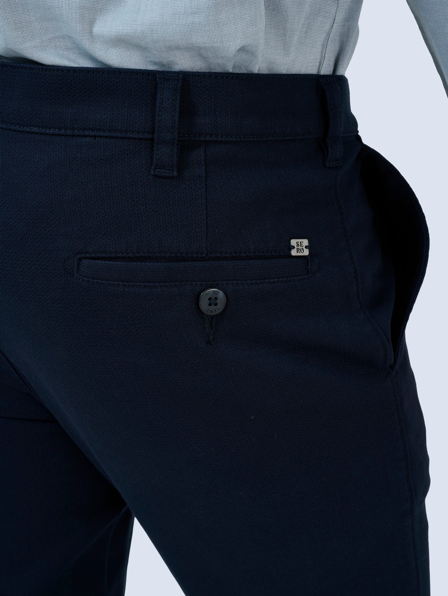 Deep Navy Dobby Trousers