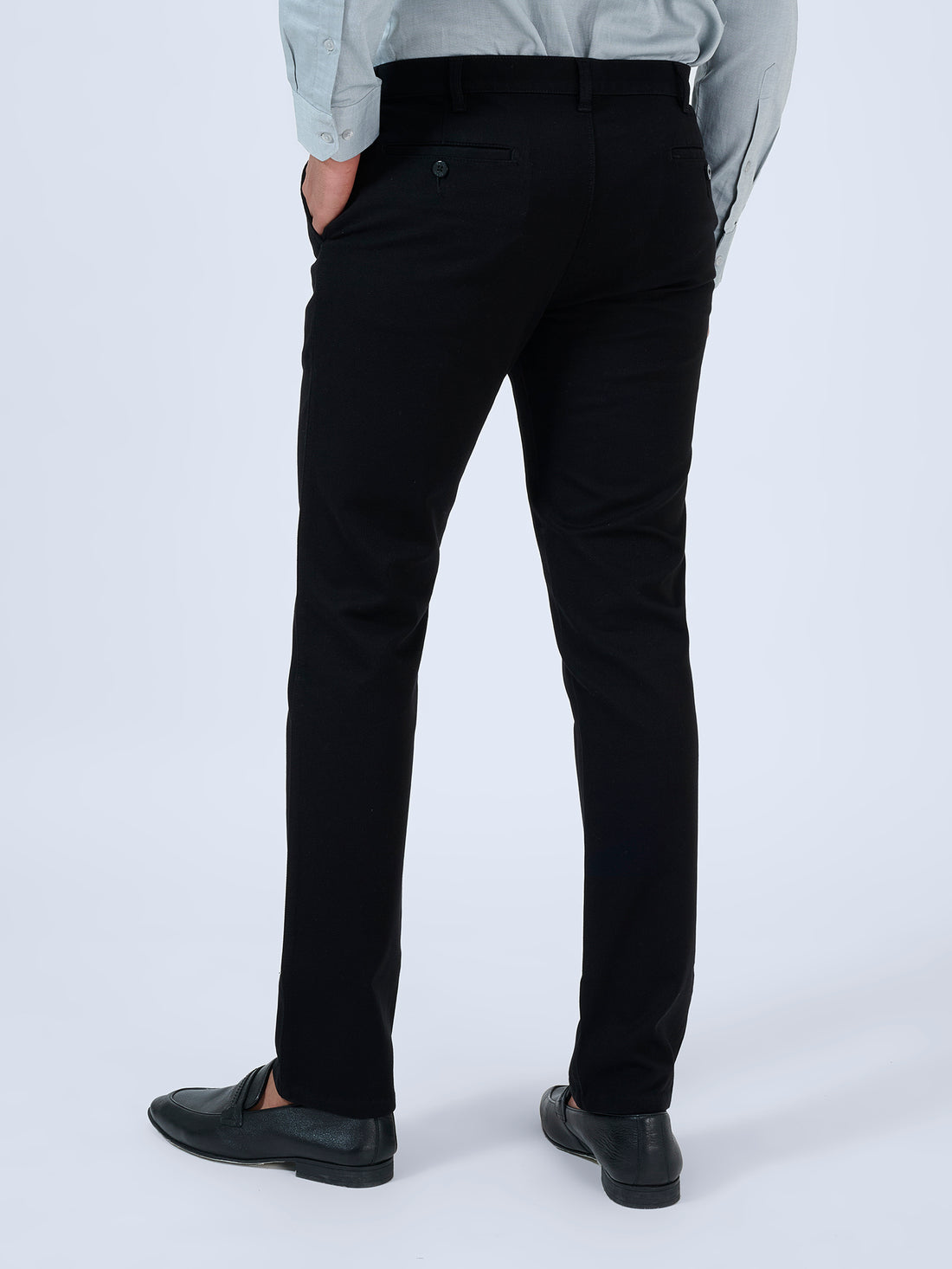 Intense Black Dobby Trousers
