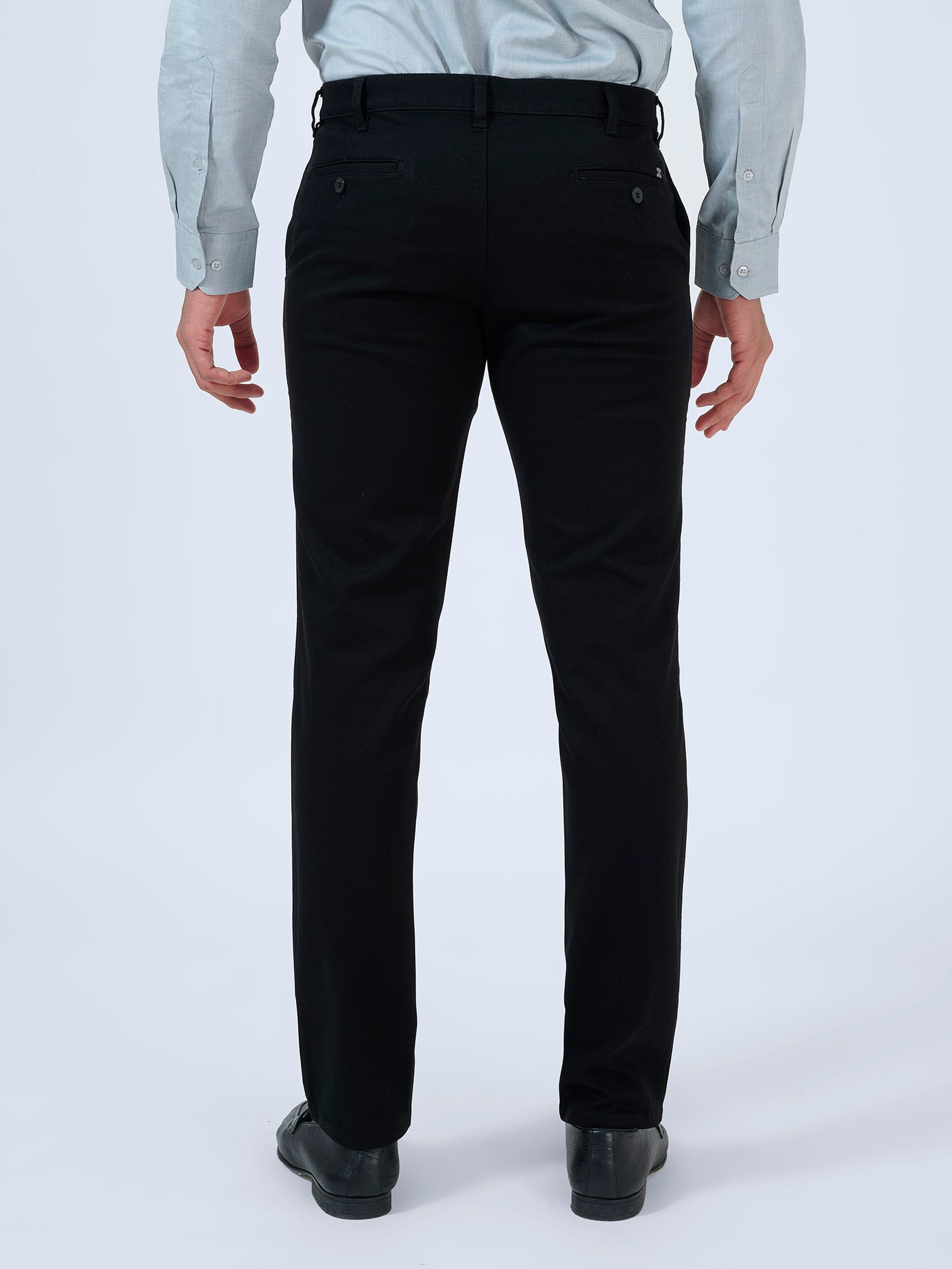 Intense Black Dobby Trousers