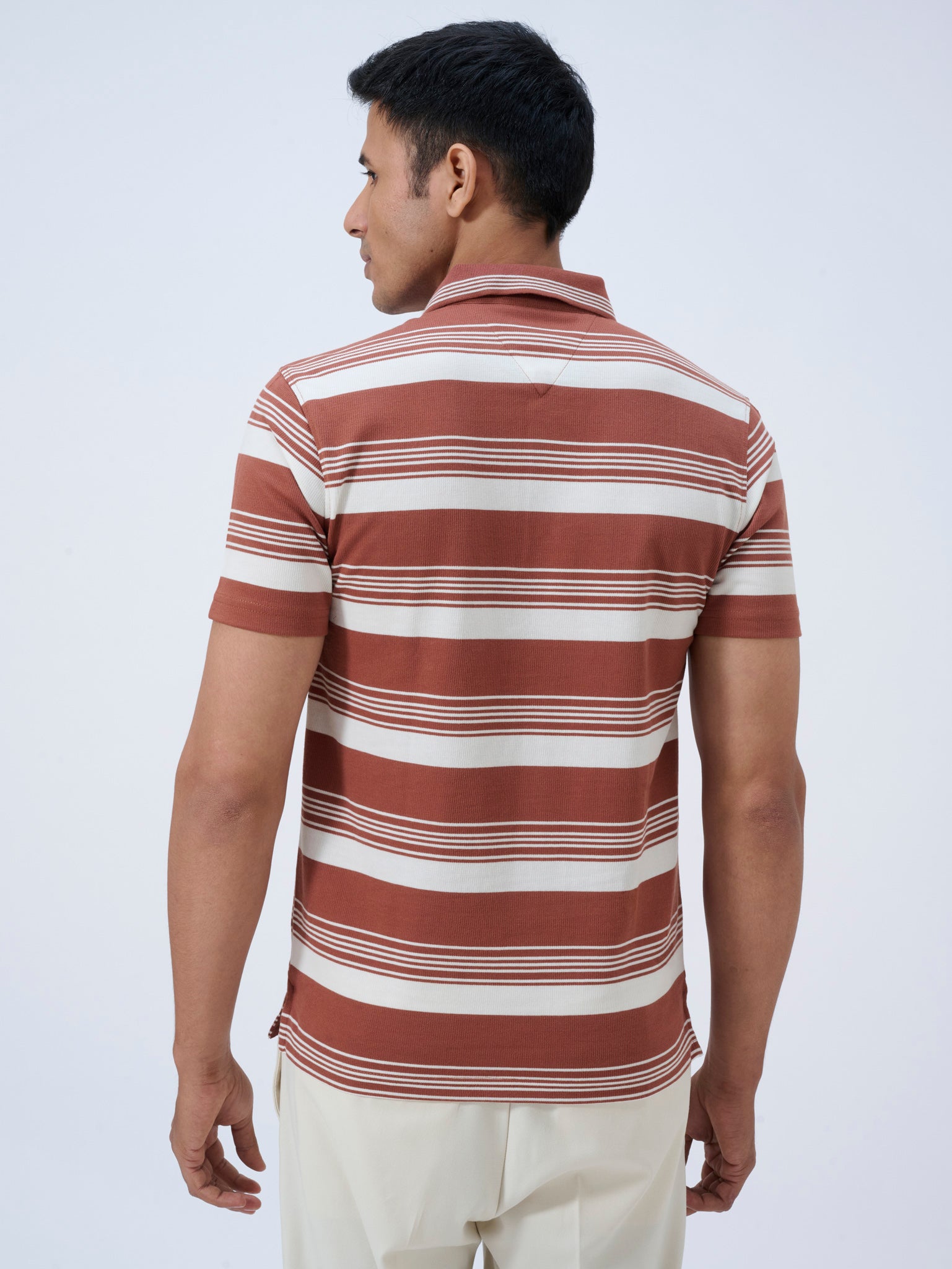 Terracotta Stride Striped Polo