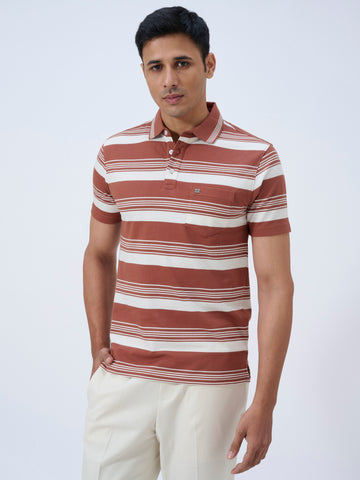 Terracotta Stride Striped Polo