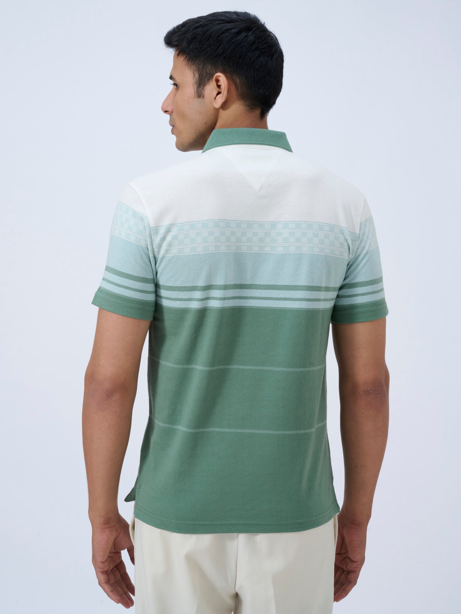 Topaz Green Colour Block Polo