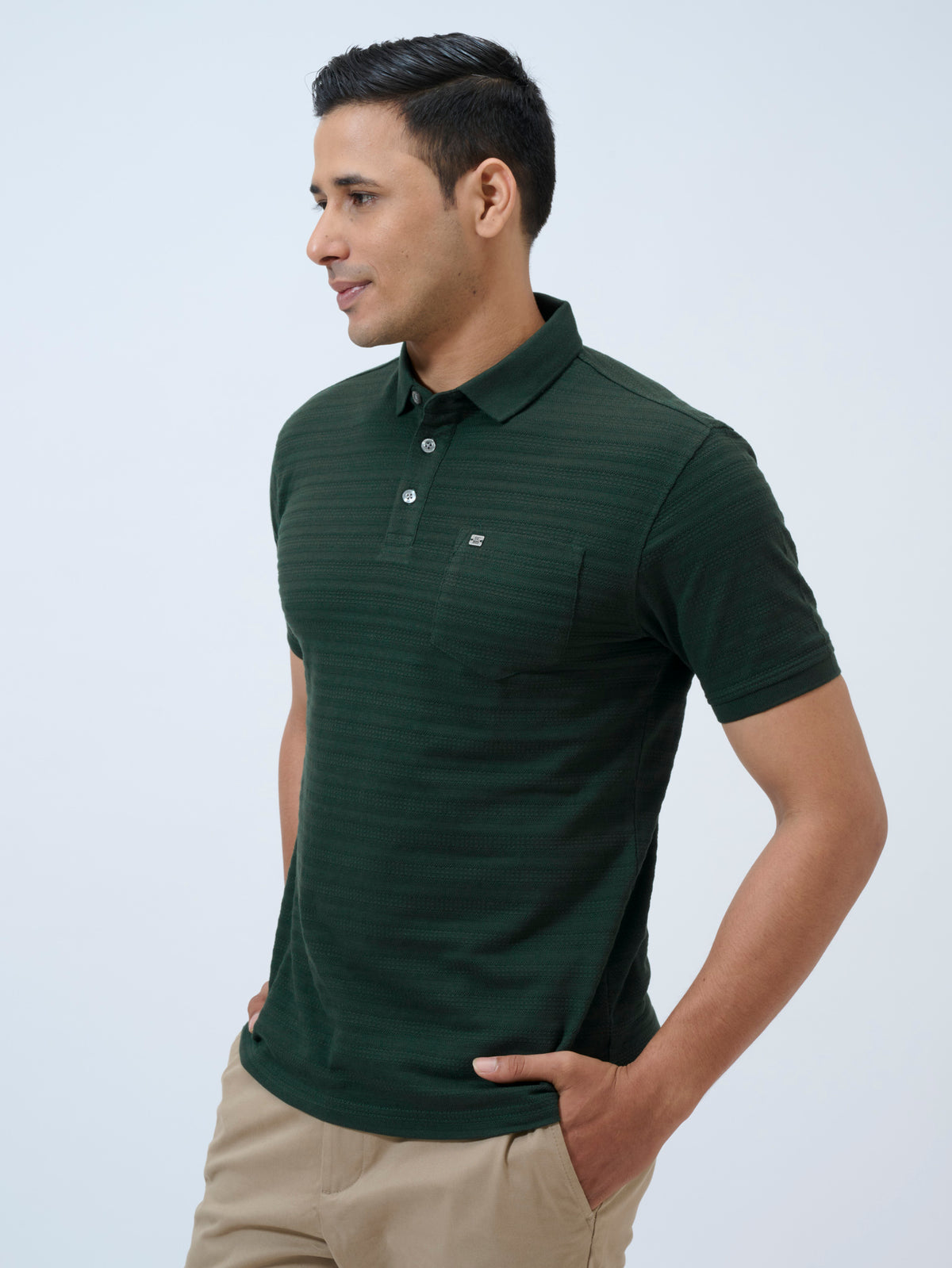 Scarab Textured Stripe Polo