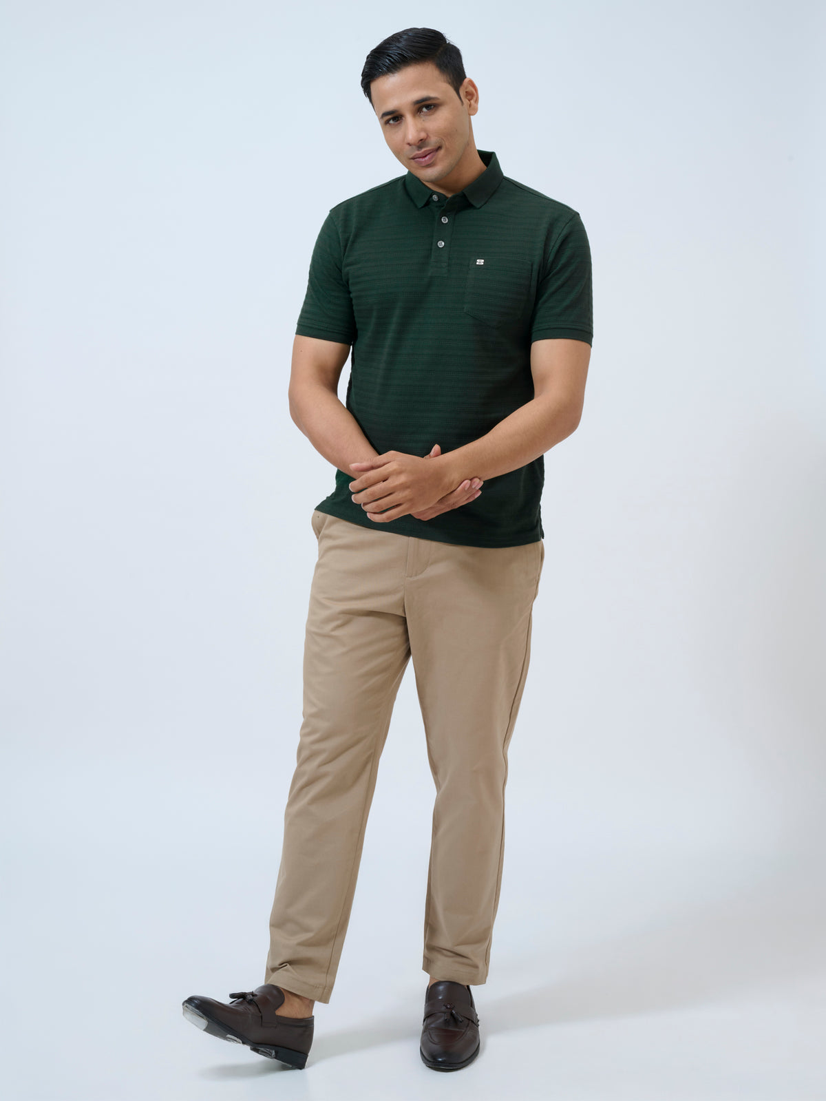 Scarab Textured Stripe Polo